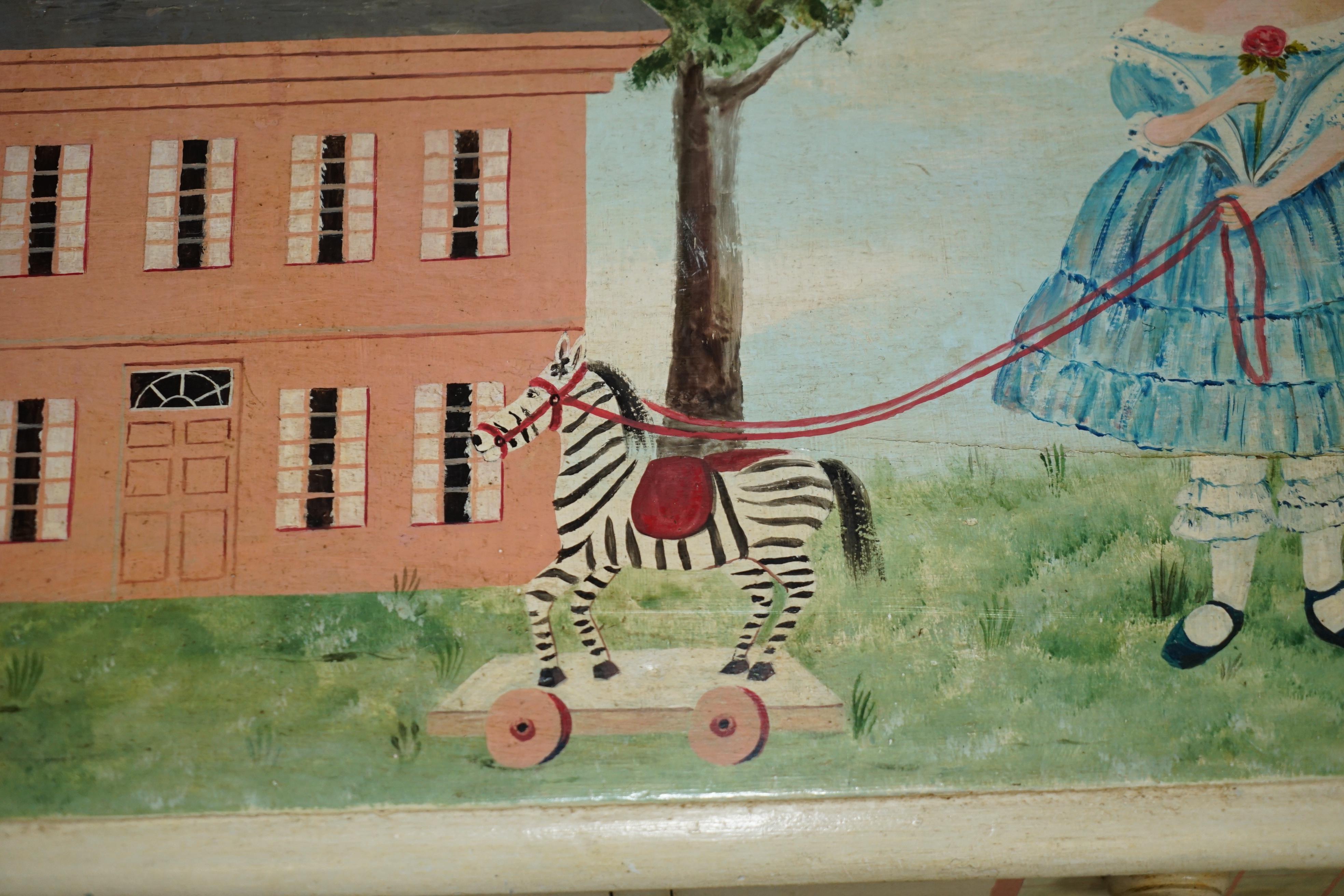 Pine EXQUISITE ANTIQUE VICTORIAN PITCH PINE NURSERY HAND PAINTED CHEST OF DRAWERs For Sale