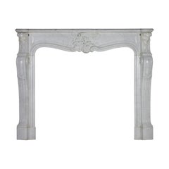 Exquisite Antique White Marble Fireplace Surround