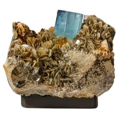 Exquisiter Aquamarin mit Muscovit- und Quarzkristall