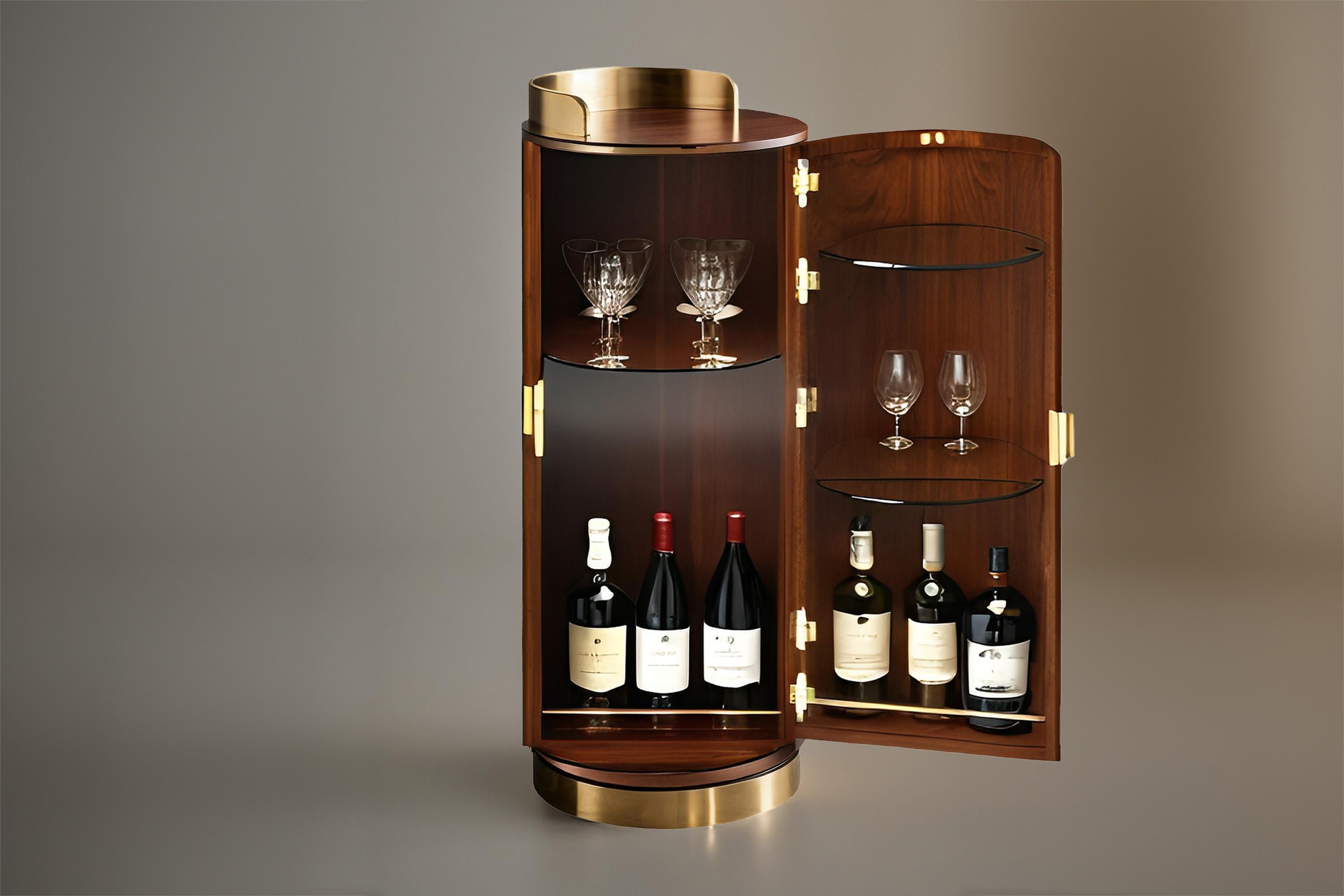 Allemand Exquise armoire de bar Art déco en noyer en vente