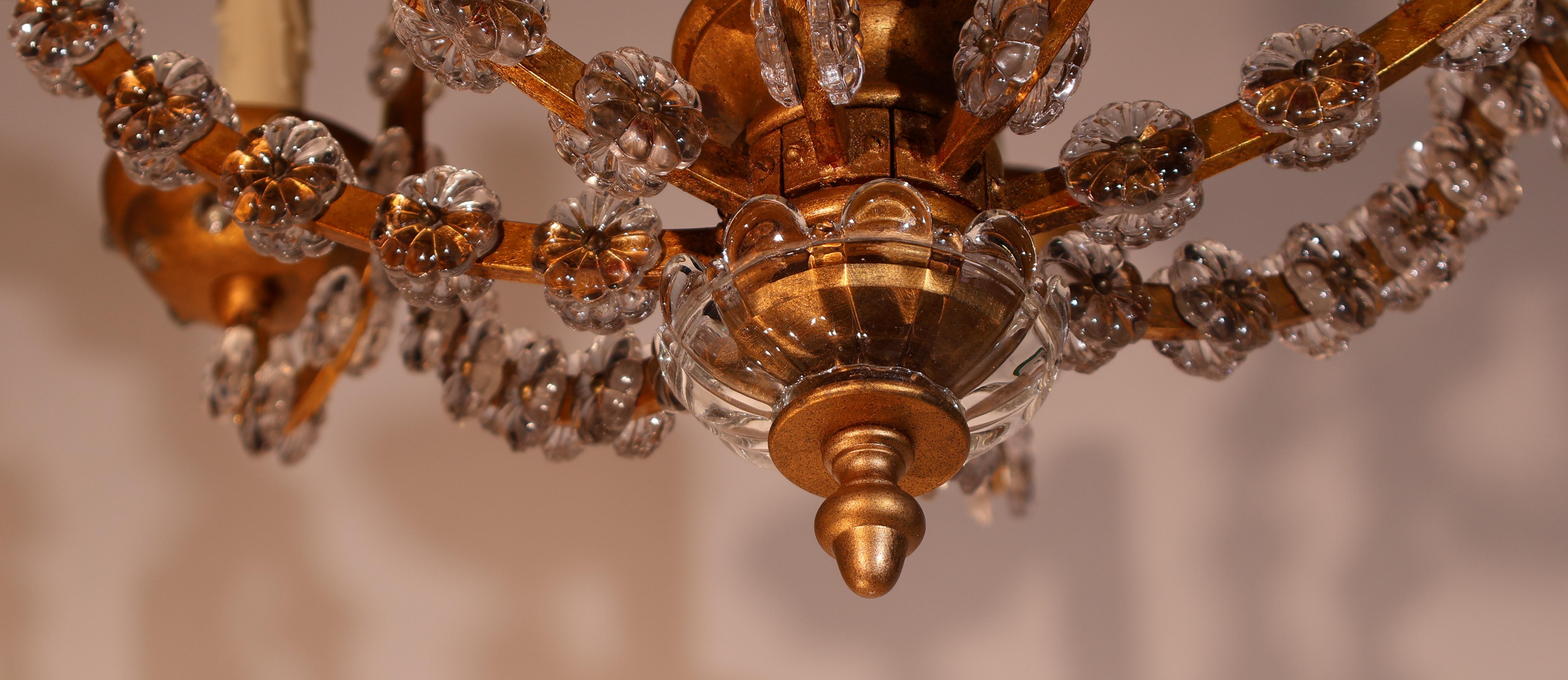 Dorato Squisito lampadario Art Deco in vendita