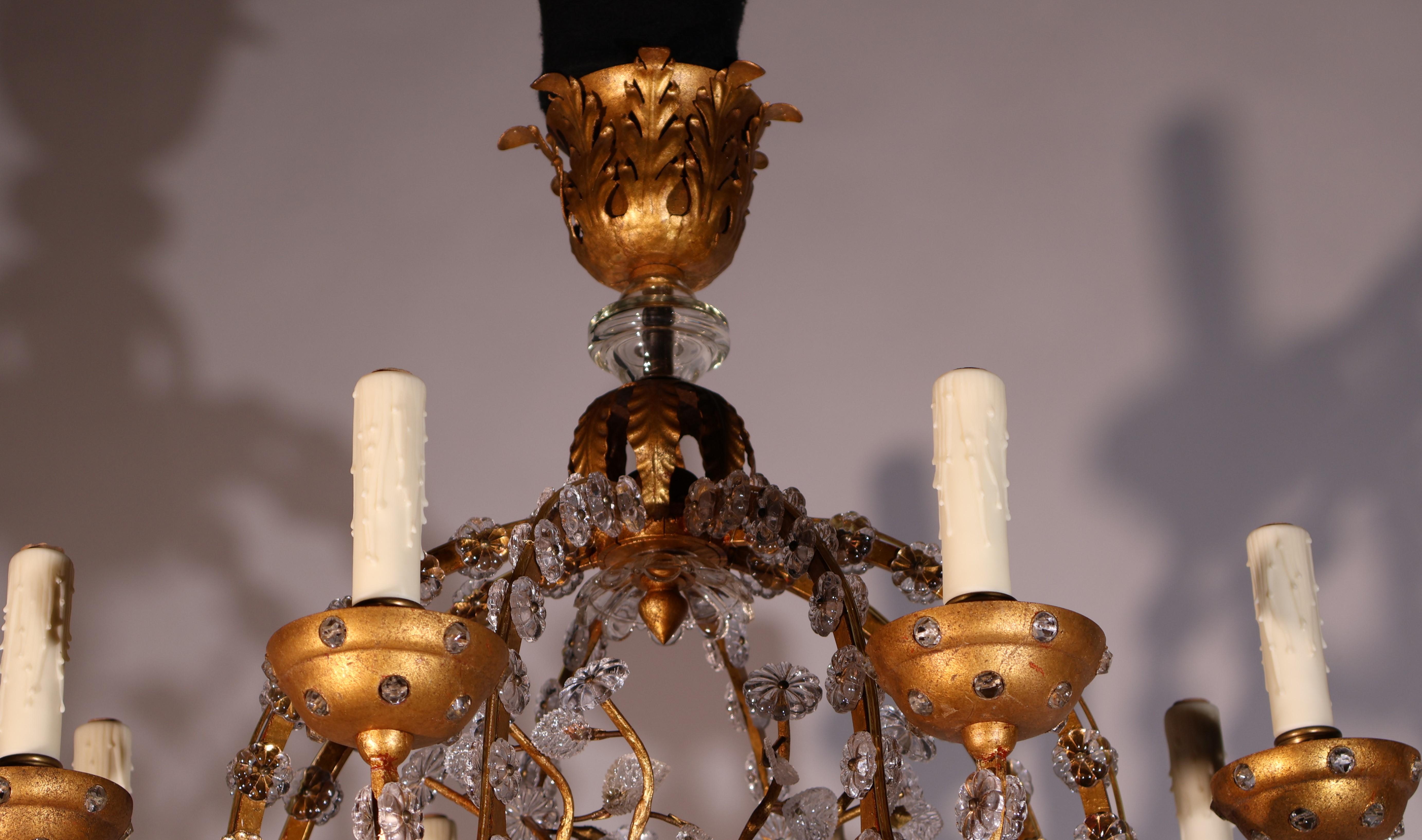 Bronzo Squisito lampadario Art Deco in vendita