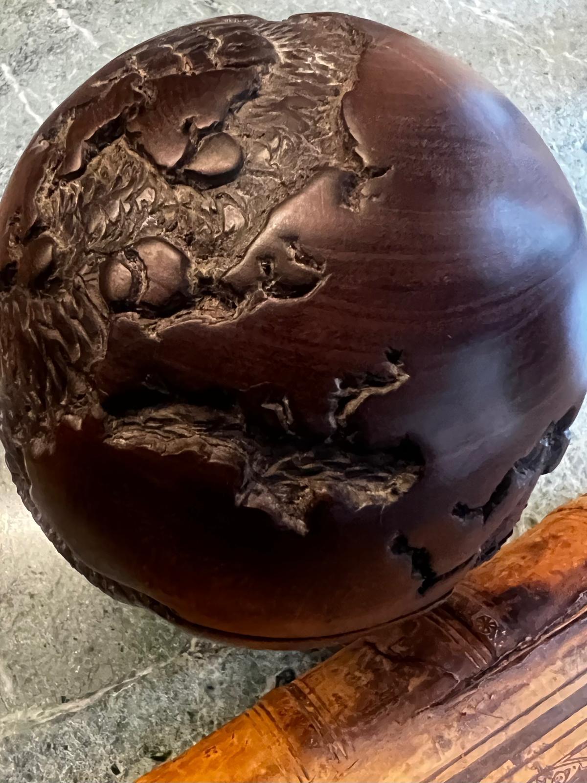 20th Century Exquisite Art Deco Ebony World Globe Vienna 1900 For Sale