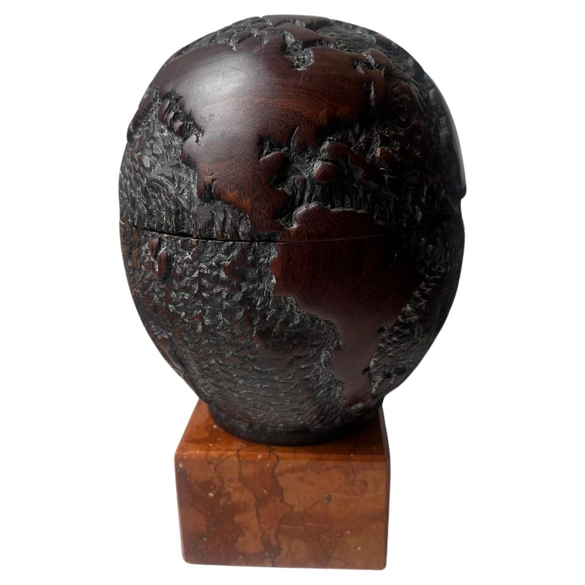 Exquisite Art Deco Ebony World Globe Vienna 1900 For Sale