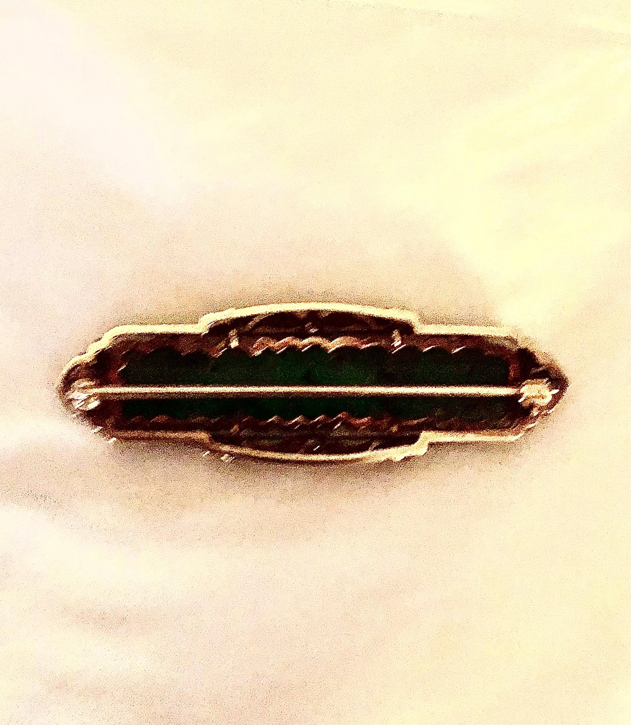 De las mujeres Exquisito broche de esmalte Art Déco de jade en venta