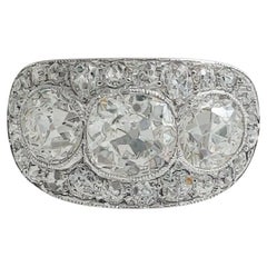 Exquisite Art Deco Platinum Ring with 3.50 ctw European Cut Diamonds