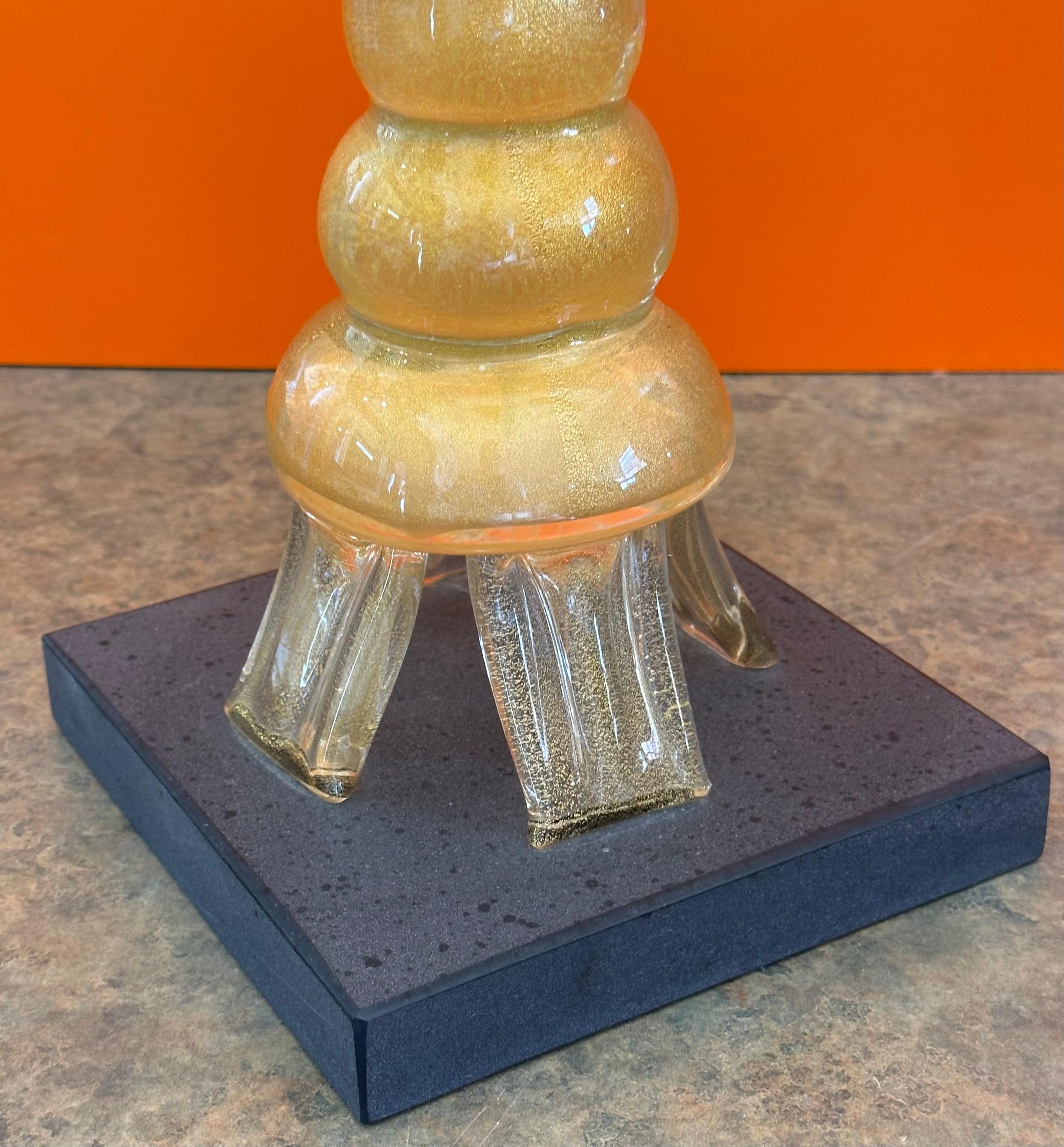 Squisita vasca per uccelli in vetro artistico su base in ardesia di Walter Furlan per Murano Glass in vendita 9