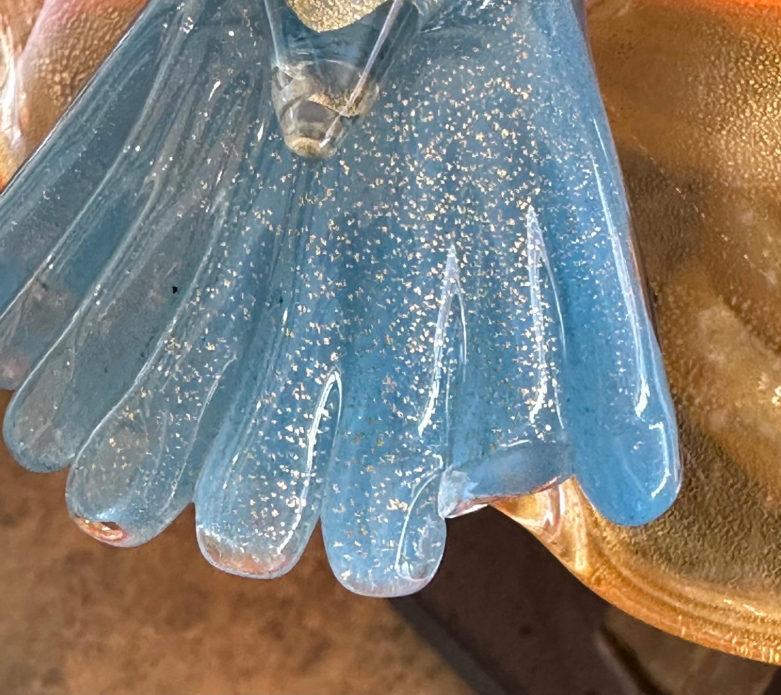 Squisita vasca per uccelli in vetro artistico su base in ardesia di Walter Furlan per Murano Glass in vendita 12