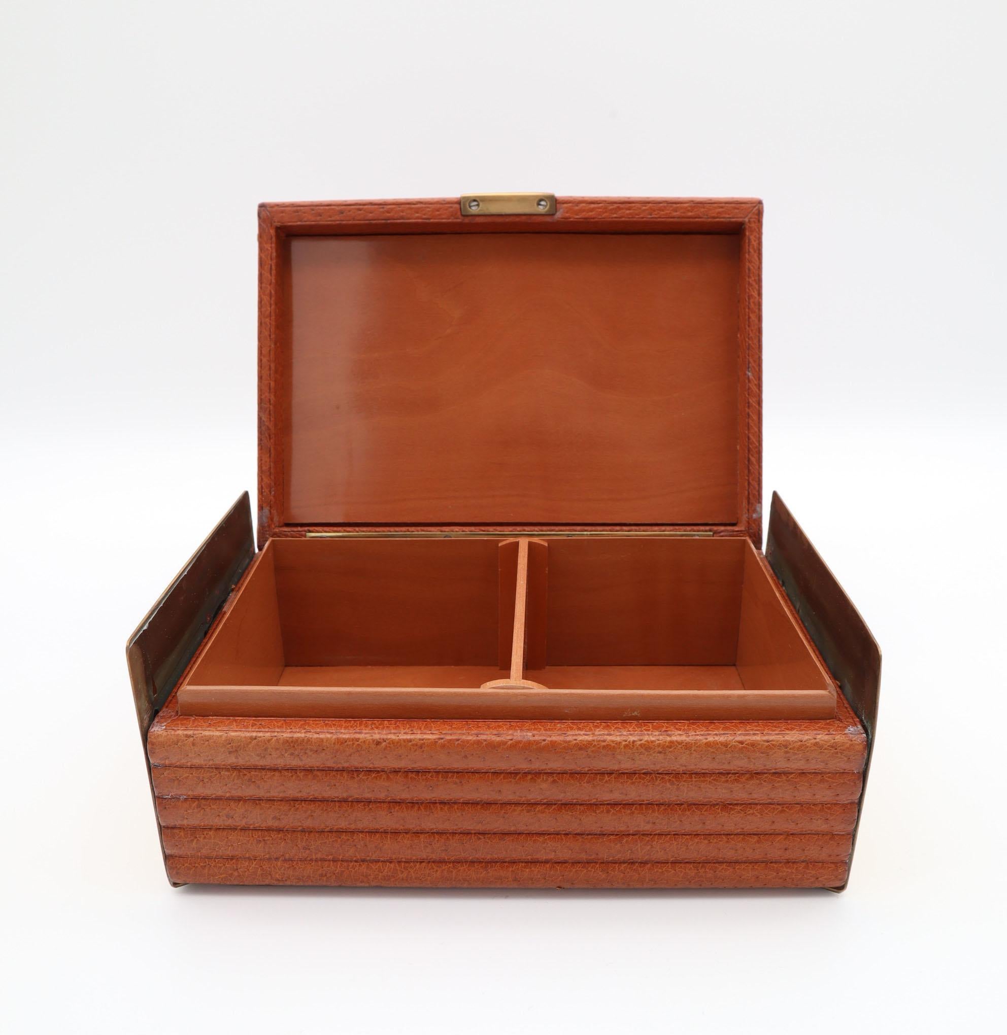 Mid-Century Modern Exquisite Austrian Cigarette and Cigar Box in the Style of Carl Aubock For Sale