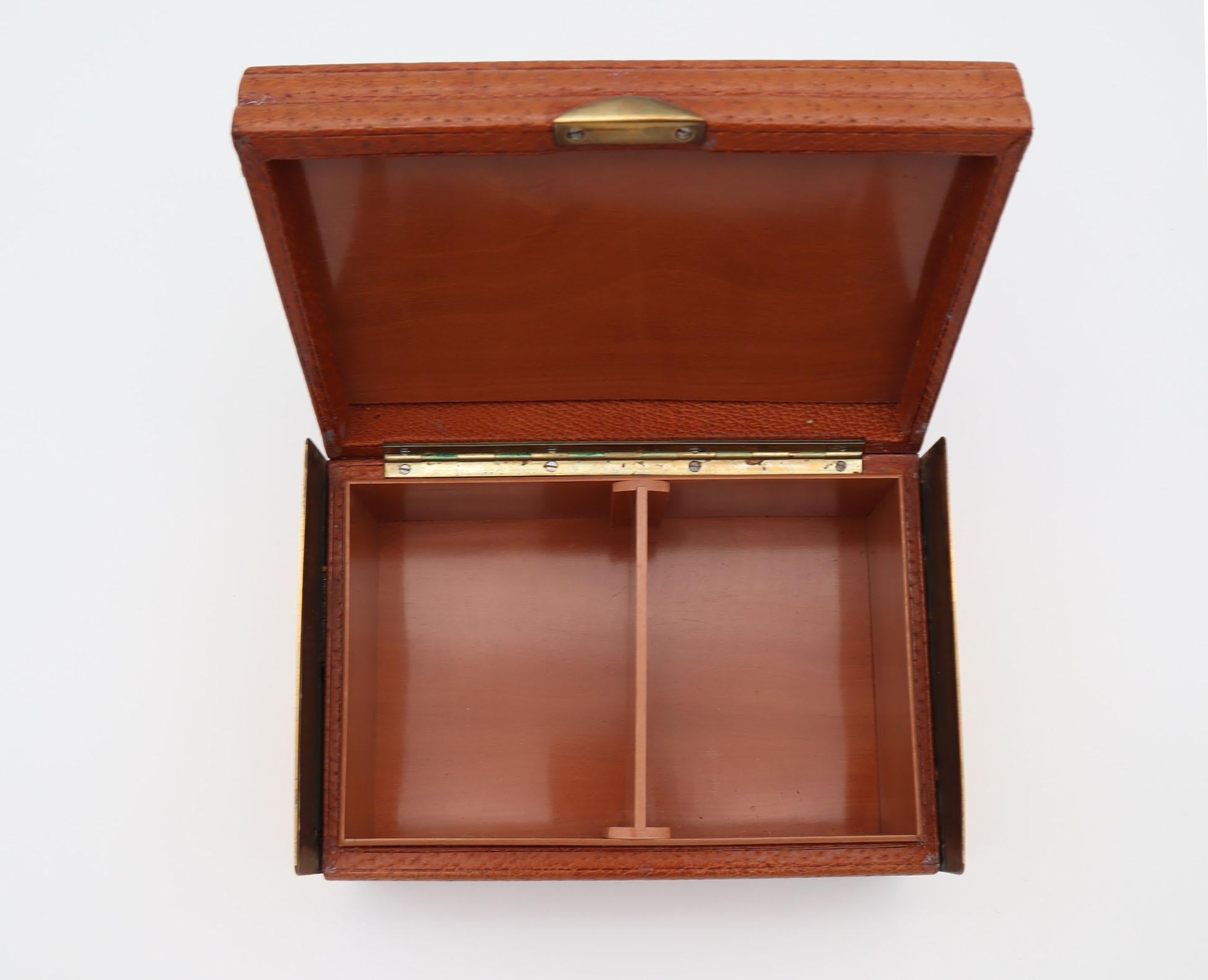 Brass Exquisite Austrian Cigarette and Cigar Box in the Style of Carl Aubock For Sale
