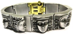 Exquisite B. Kieselstein-Cord Gold and Steel "Women Of The World" Bracelet