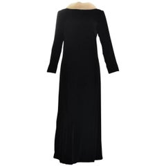 Exquisite Bard
s Vintage Black Velvet and Blond Mink Gown with Low Back S+
