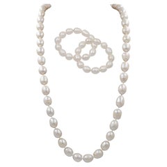 Exquisite Baroque South Sea Pearl Necklace & Bracelet Set