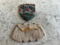 Exquisite Beaded Bag Set – 19th Century Drawstring Pouch & Art Deco Clutch