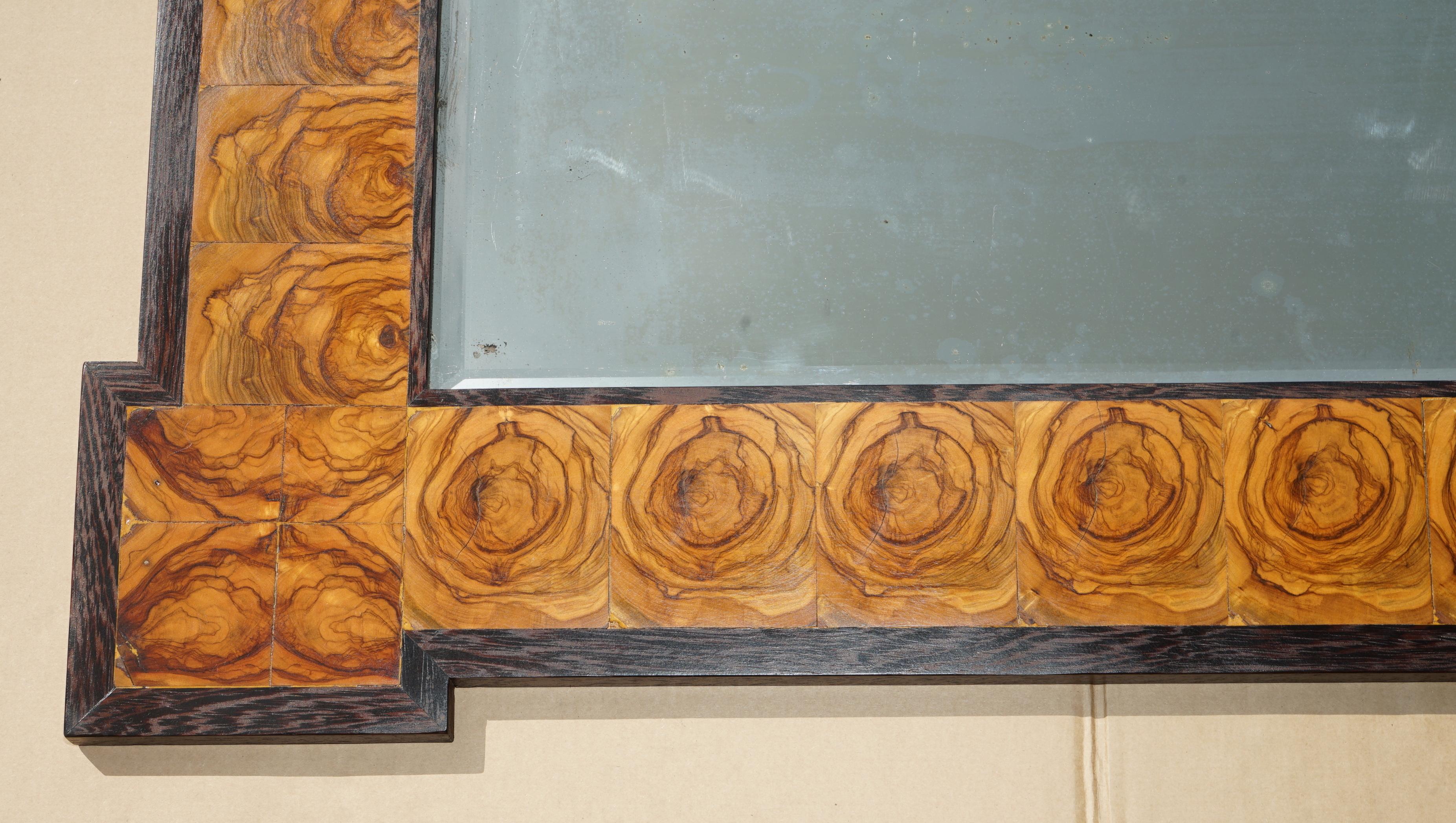 Anglais EXQUISITE OYSTER LABURNUM WOOD WALL MiRROR SUBLIME PATINA en vente