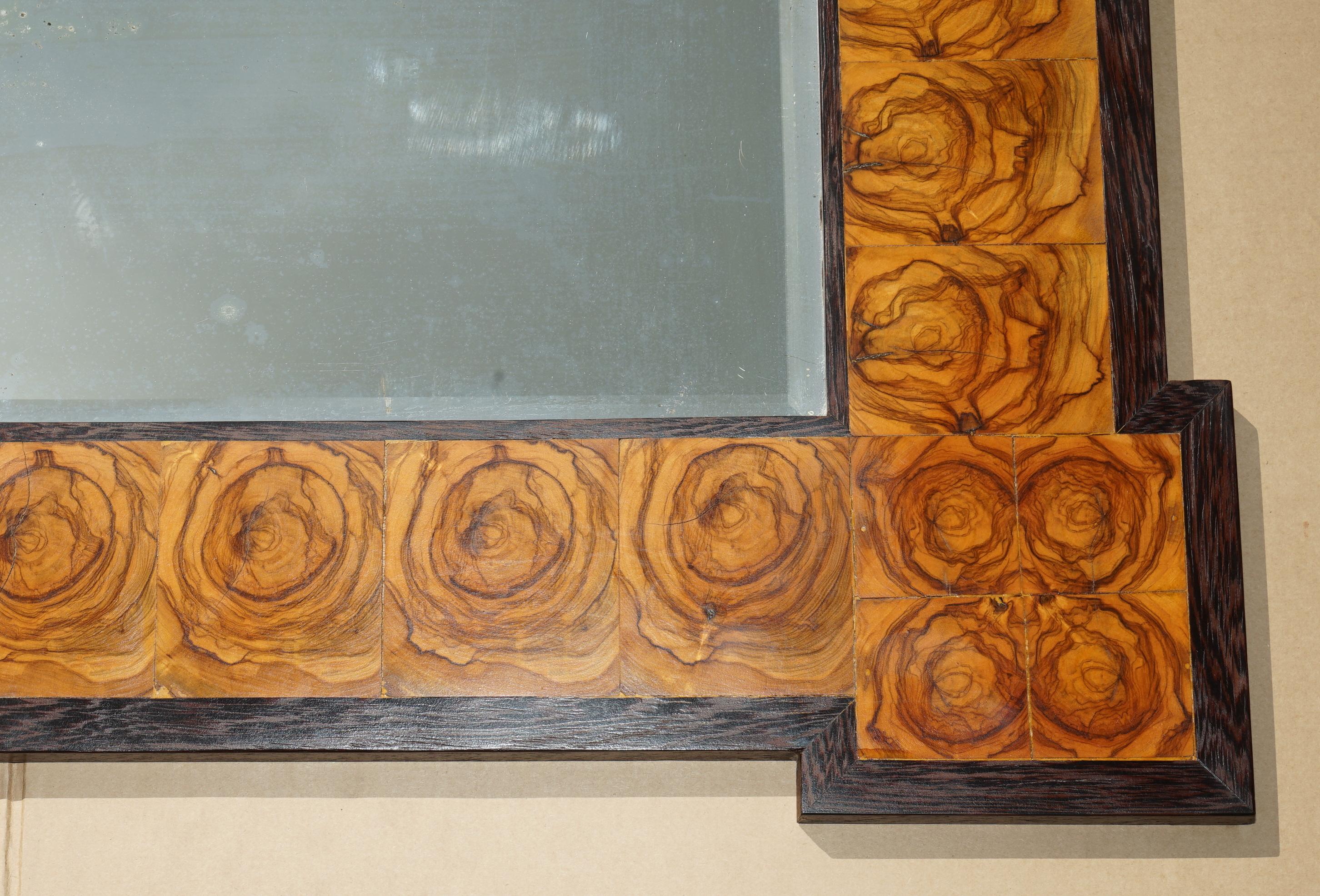 Fait main EXQUISITE OYSTER LABURNUM WOOD WALL MiRROR SUBLIME PATINA en vente