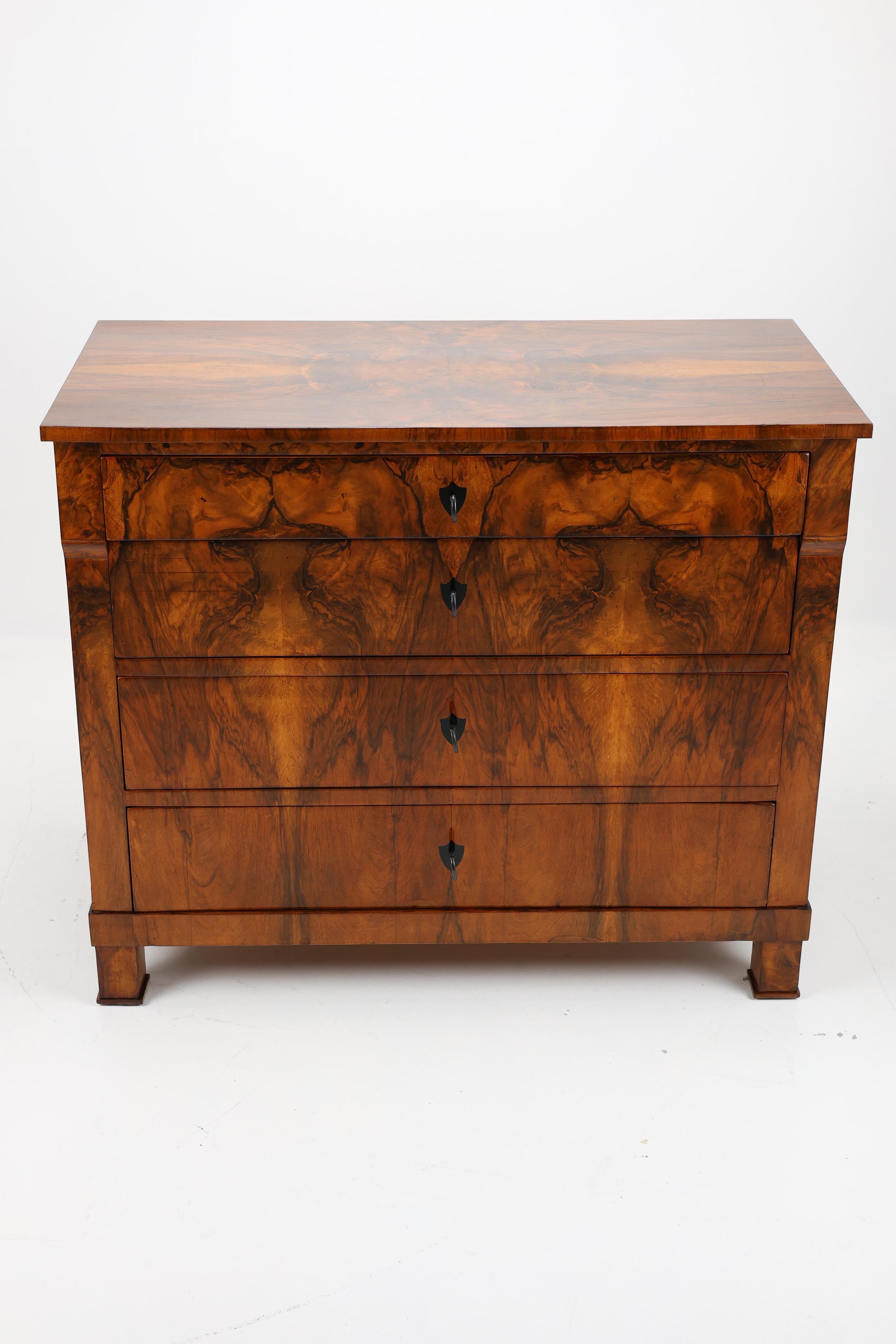 Walnut Exquisite Biedermeier Commode, Circa 1820 For Sale