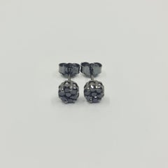 Exquisite schwarze Diamant-Ohrringe 0,4 Karat in 18K Schwarzgold Rundschliff