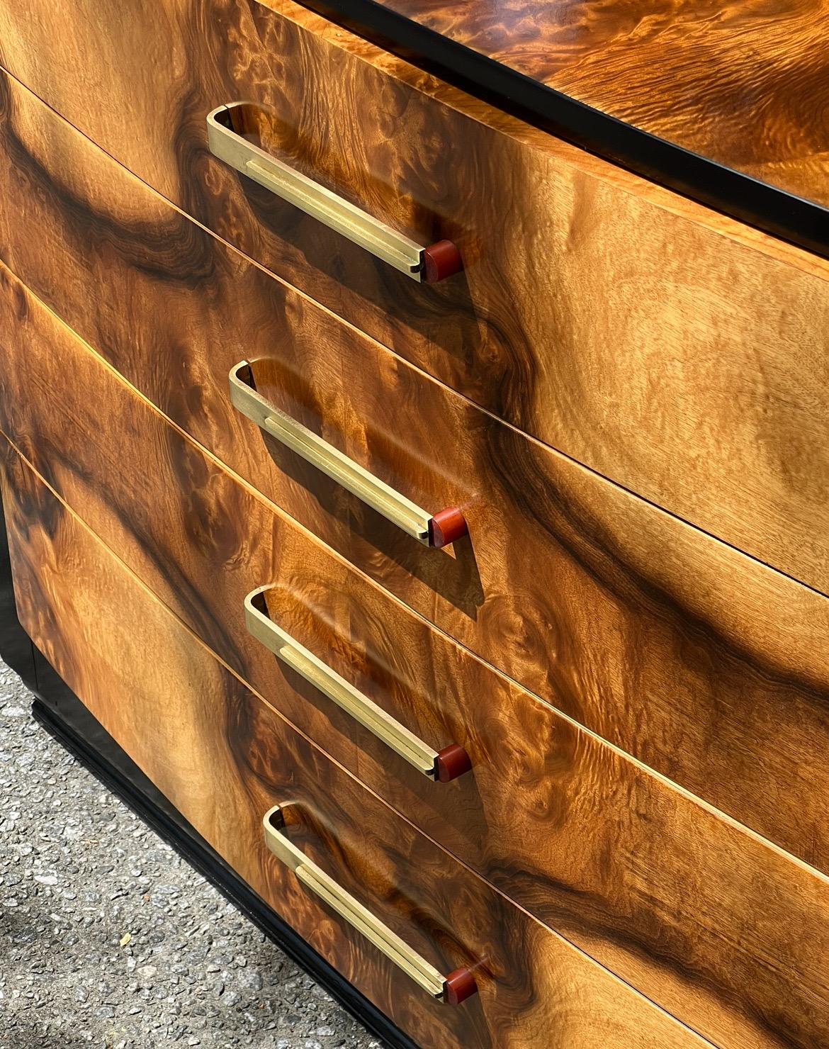 Exquisite Black Walnut Art Deco Commode by Donald Deskey for Widdicomb, c 1935 For Sale 7