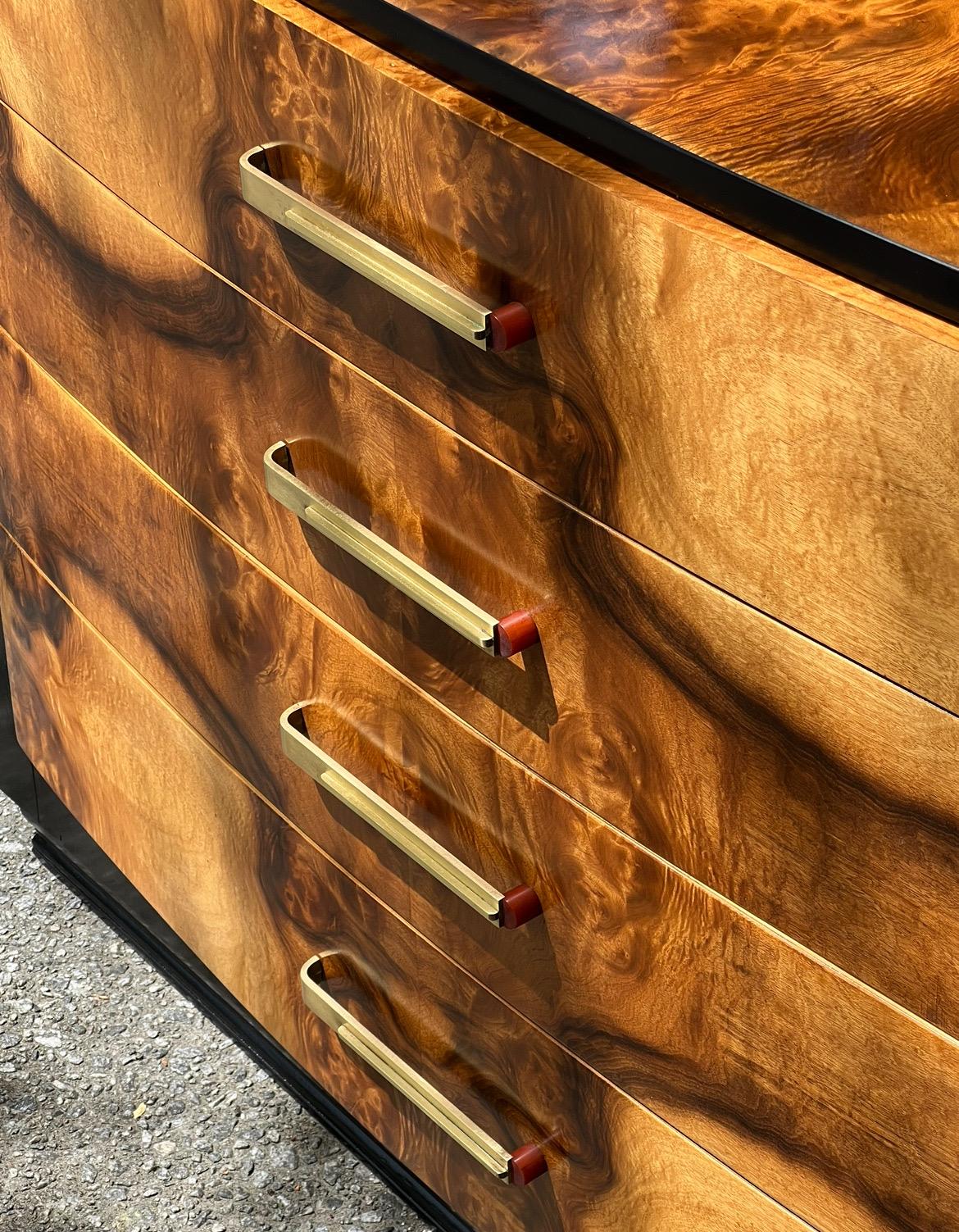 American Exquisite Black Walnut Art Deco Commode by Donald Deskey for Widdicomb, c 1935 For Sale