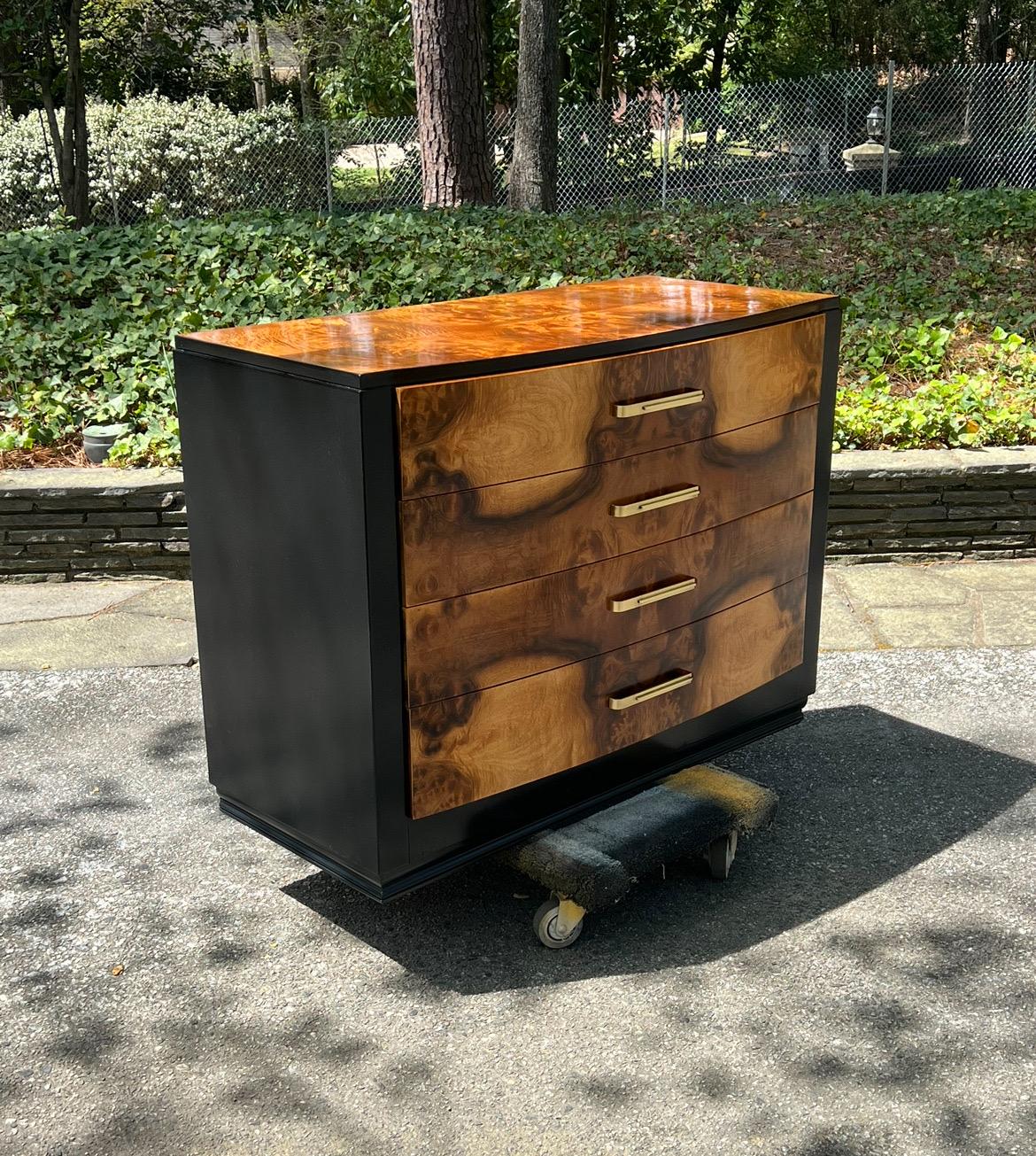 Exquisite Black Walnut Art Deco Commode by Donald Deskey for Widdicomb, c 1935 For Sale 1
