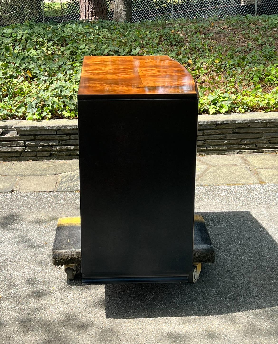 Exquisite Black Walnut Art Deco Commode by Donald Deskey for Widdicomb, c 1935 For Sale 2