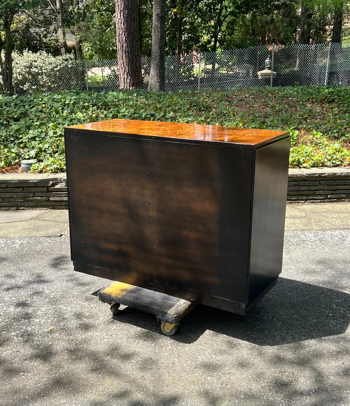 Exquisite Black Walnut Art Deco Commode by Donald Deskey for Widdicomb, c 1935 For Sale 3