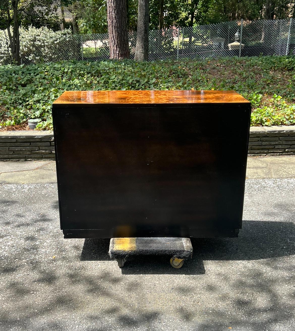 Exquisite Black Walnut Art Deco Commode by Donald Deskey for Widdicomb, c 1935 For Sale 4