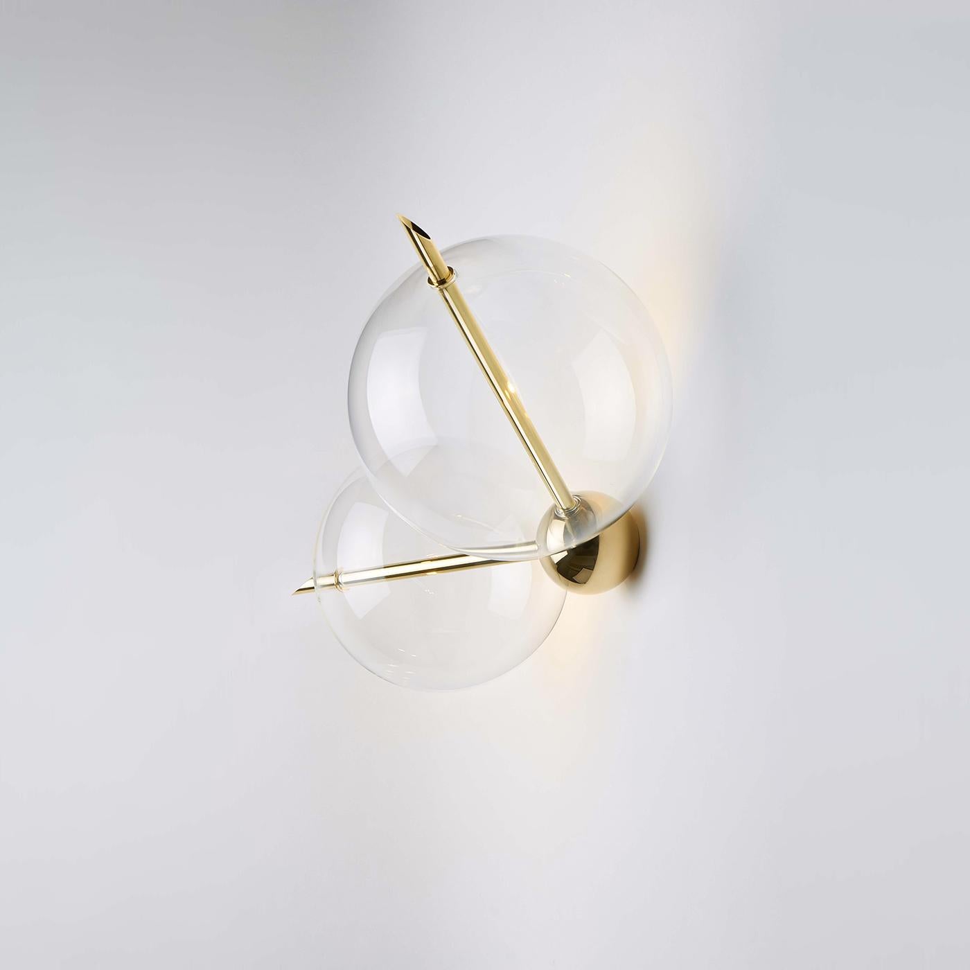 Italian Lune Two-Light Sconce For Sale