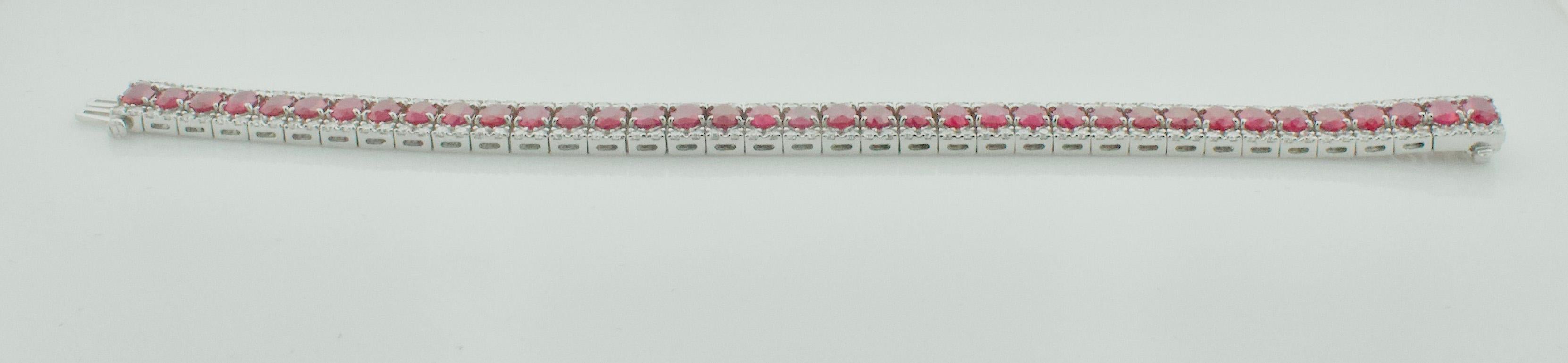 Exquisite Burmese Ruby and Diamond Bracelet with GIA Certification For Sale 2