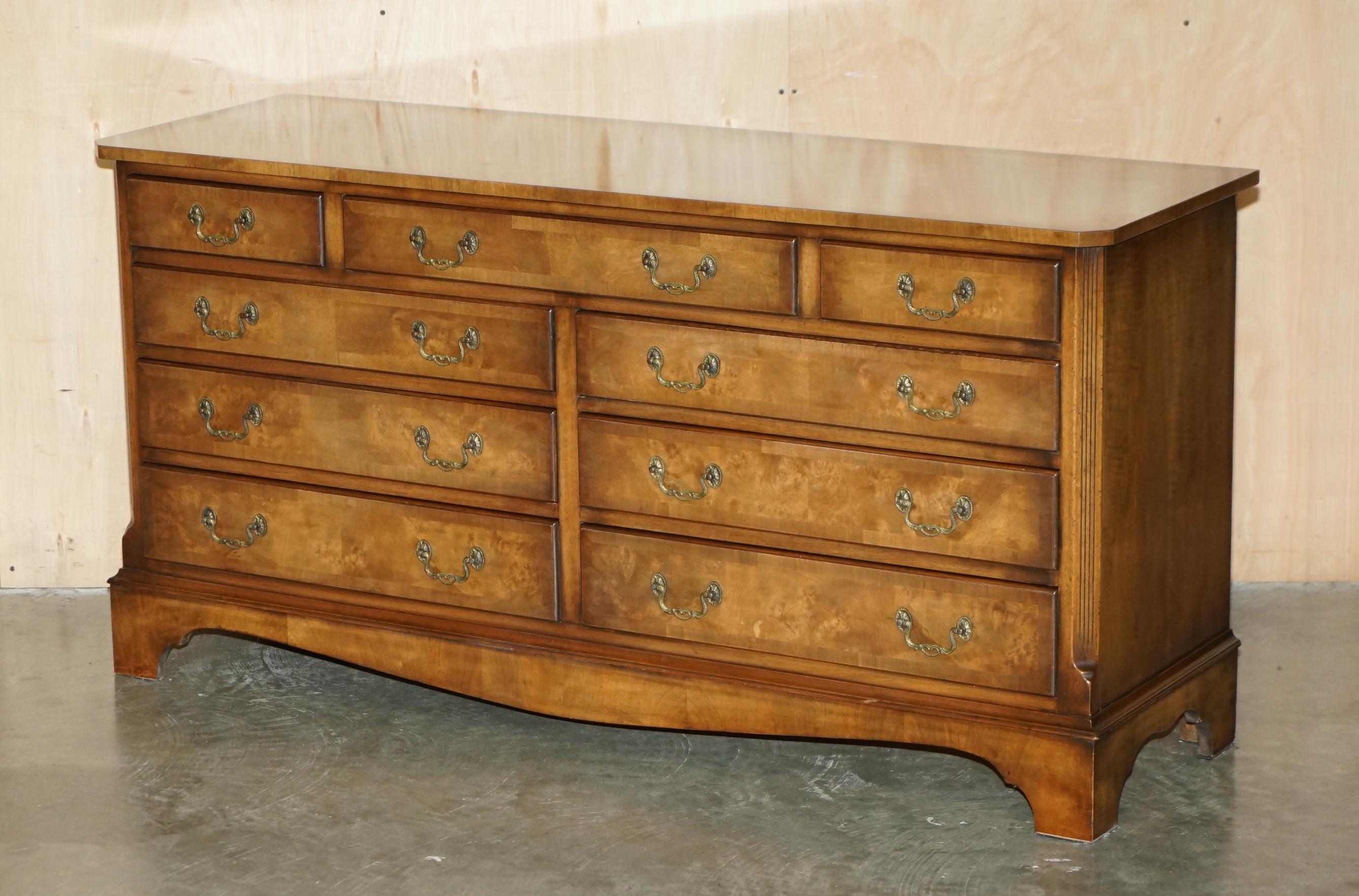 Royal House Antiques

Royal House Antiques is delighted to offer for sale this stunning vintage Burr & Burl Walnut sideboard, bank or chest of drawers

Please note the delivery fee listed is just a guide, it covers within the M25 only for the UK and