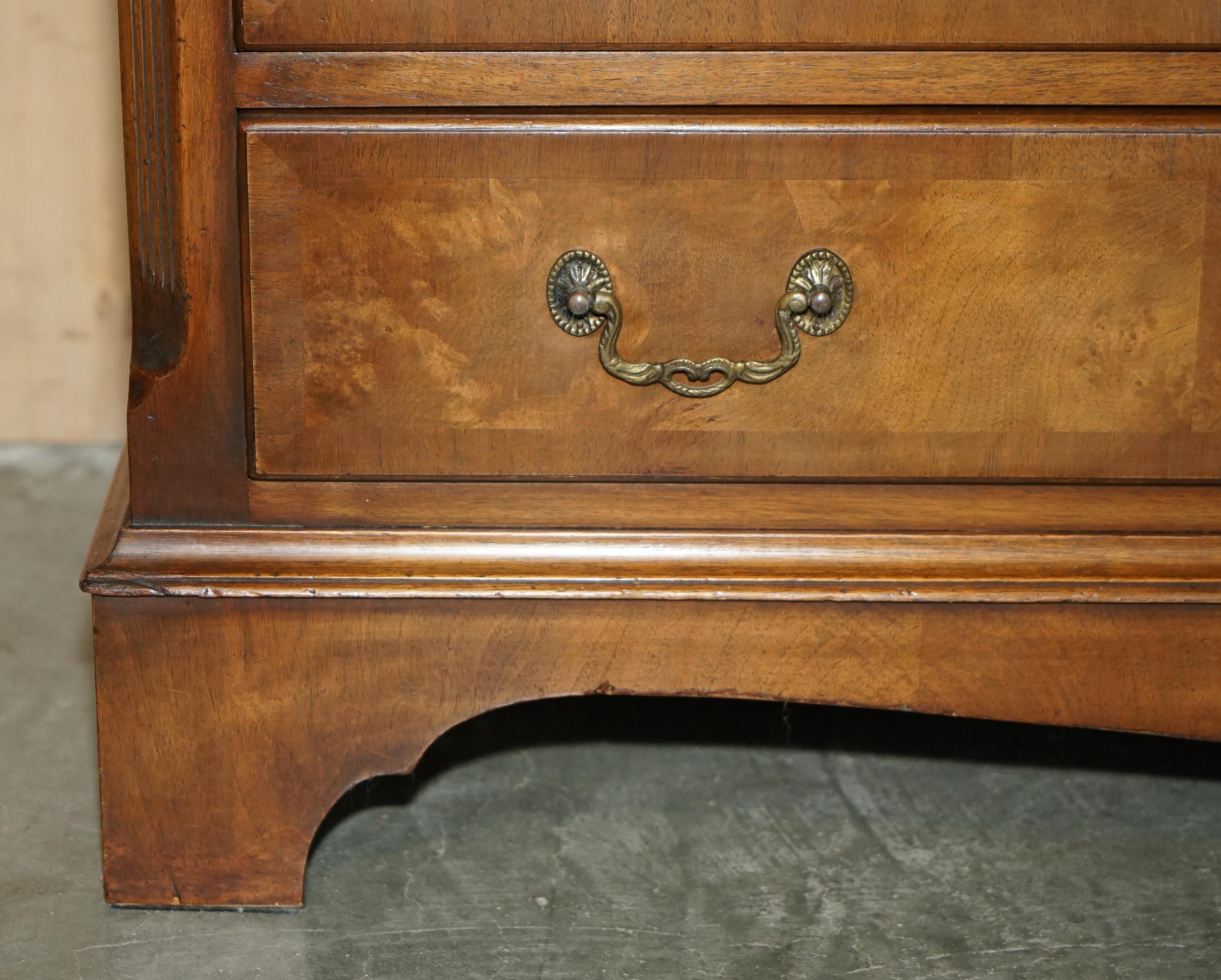 20th Century EXQUISITE BURR & BURL WALNUT SiDEBOARD BANK OR CHEST OF DRAWERS SUBLIME PATINA For Sale