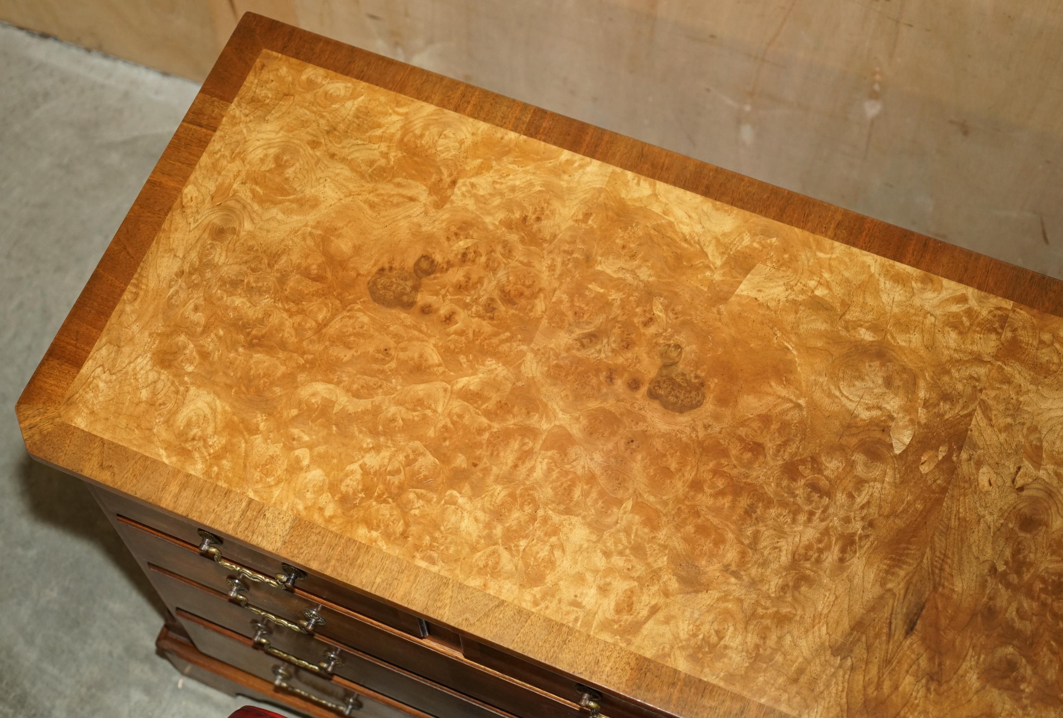 EXQUISITE BURR & BURL WALNUT SiDEBOARD BANK OR CHEST OF DRAWERS SUBLIME PATINA For Sale 1