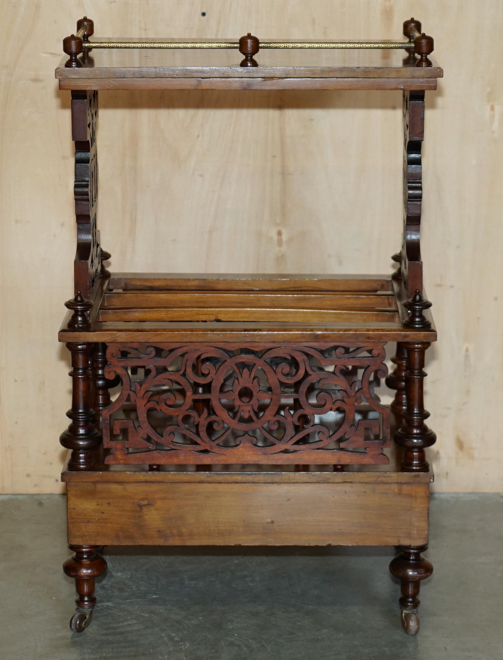 UNITA' DI CANTERBURIA IN NOCE BURR CIRCA 1840 CON BINARIO A GALLERIA IN OTTONE in vendita 6