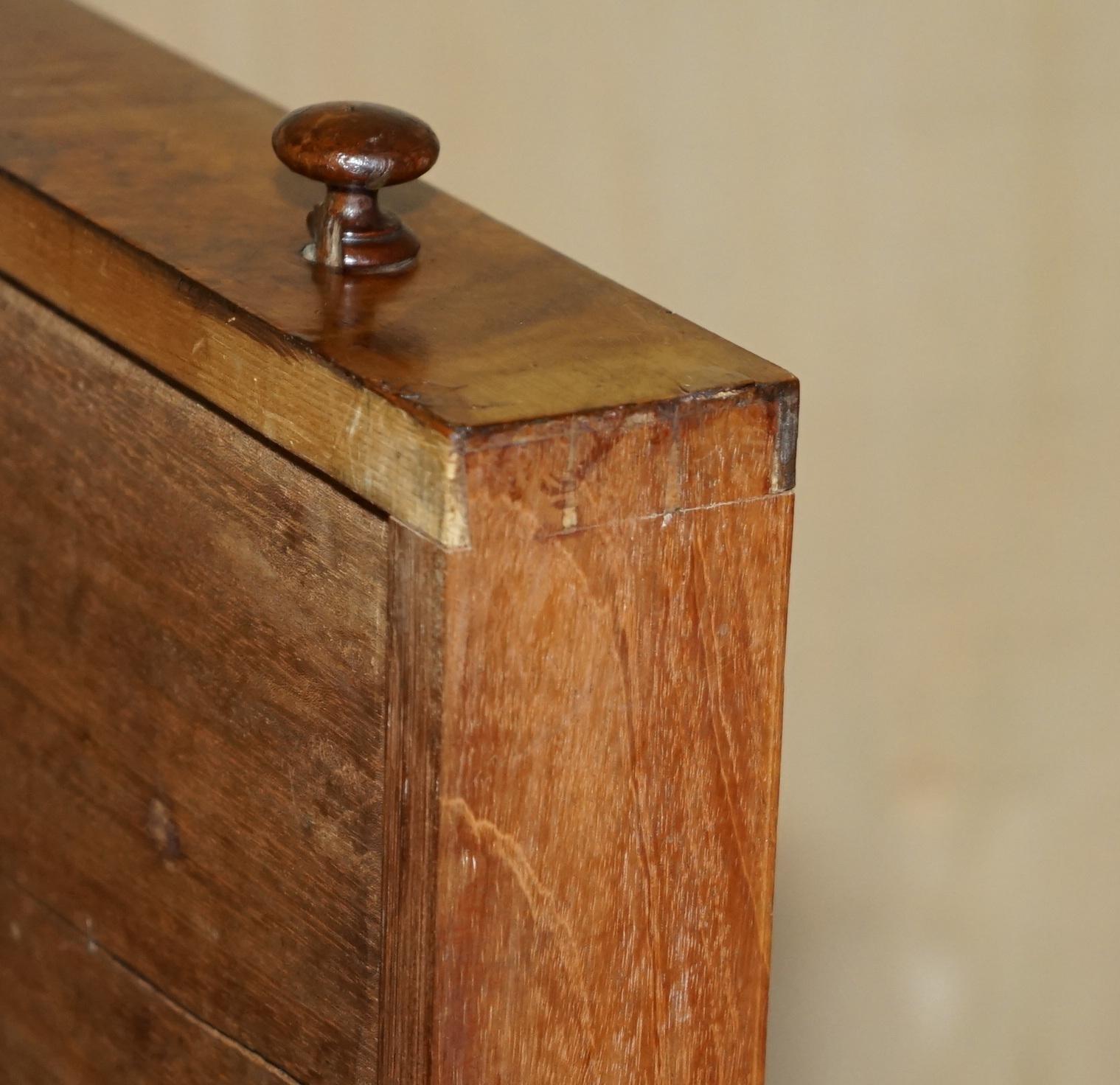 UNITA' DI CANTERBURIA IN NOCE BURR CIRCA 1840 CON BINARIO A GALLERIA IN OTTONE in vendita 12