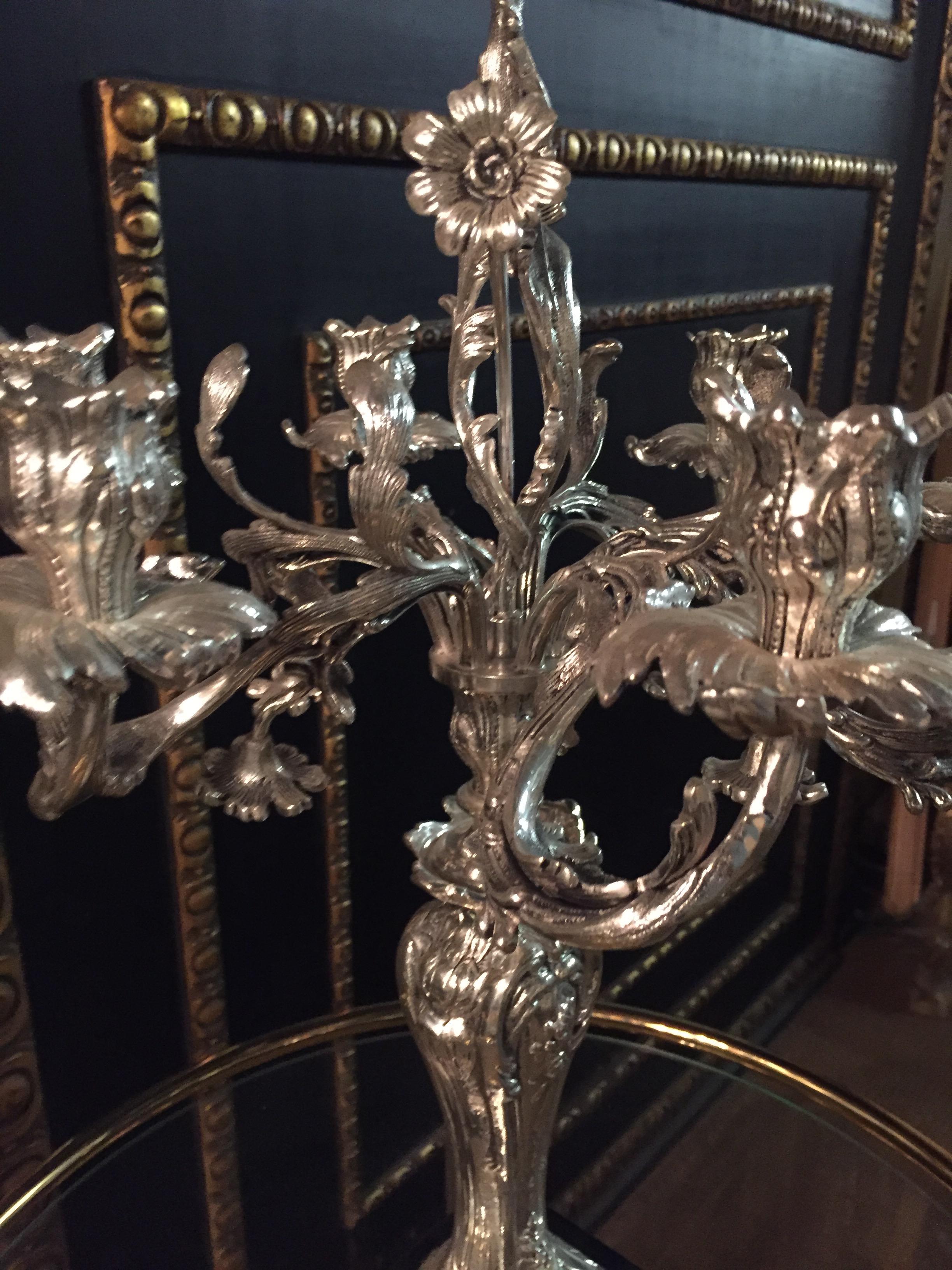 French Exquisite Candelabra in Rococo Style For Sale