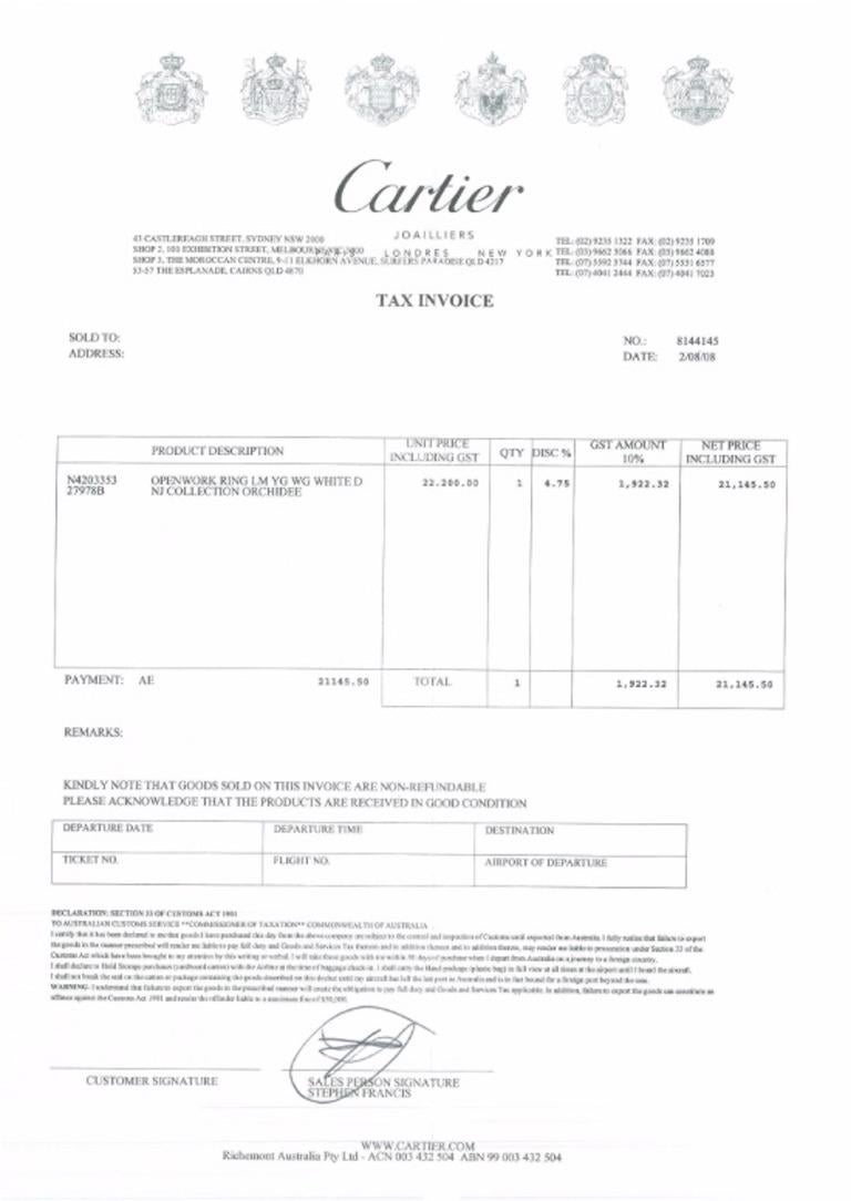 Exquisite Cartier 18k Yellow and White Gold Diamond Ring - Caresse d'Orchidees 6