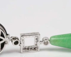 Exquisite Chalcedony Teardrop Silver Onyx, CZ Pendant-Inspiration David Webb