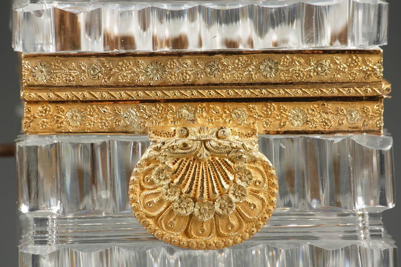 French Exquisite Charles X Cut-Crystal Casket