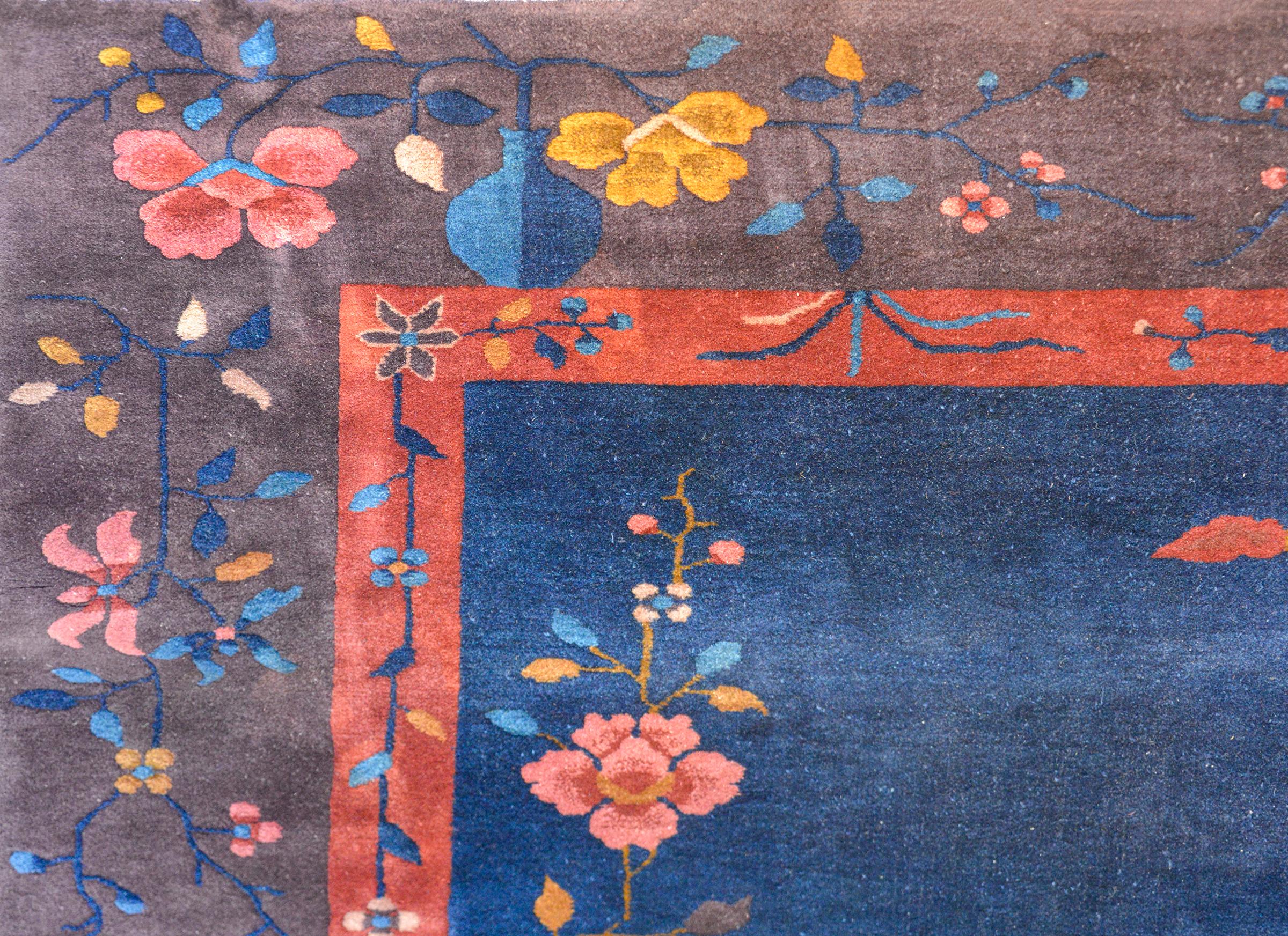 Early 20th Century Exquisite Chinese Art Deco Rug For Sale