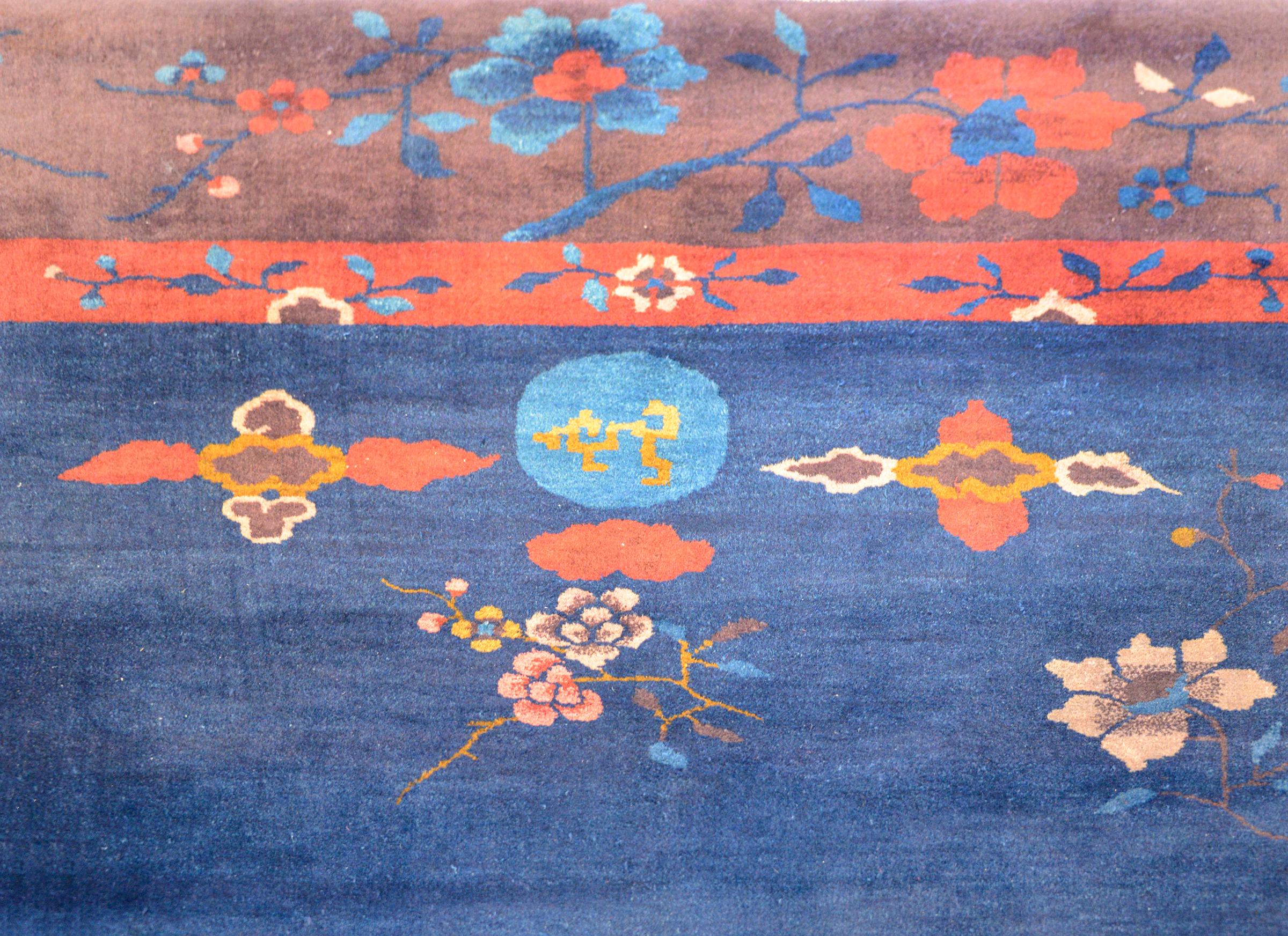 Exquisita alfombra Art Déco china principios del siglo XX en venta