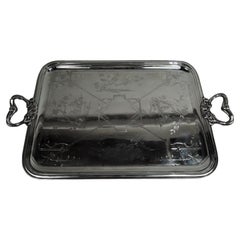 Exquisite Christofle French Belle Epoque Japonesque Silver Tea Tray