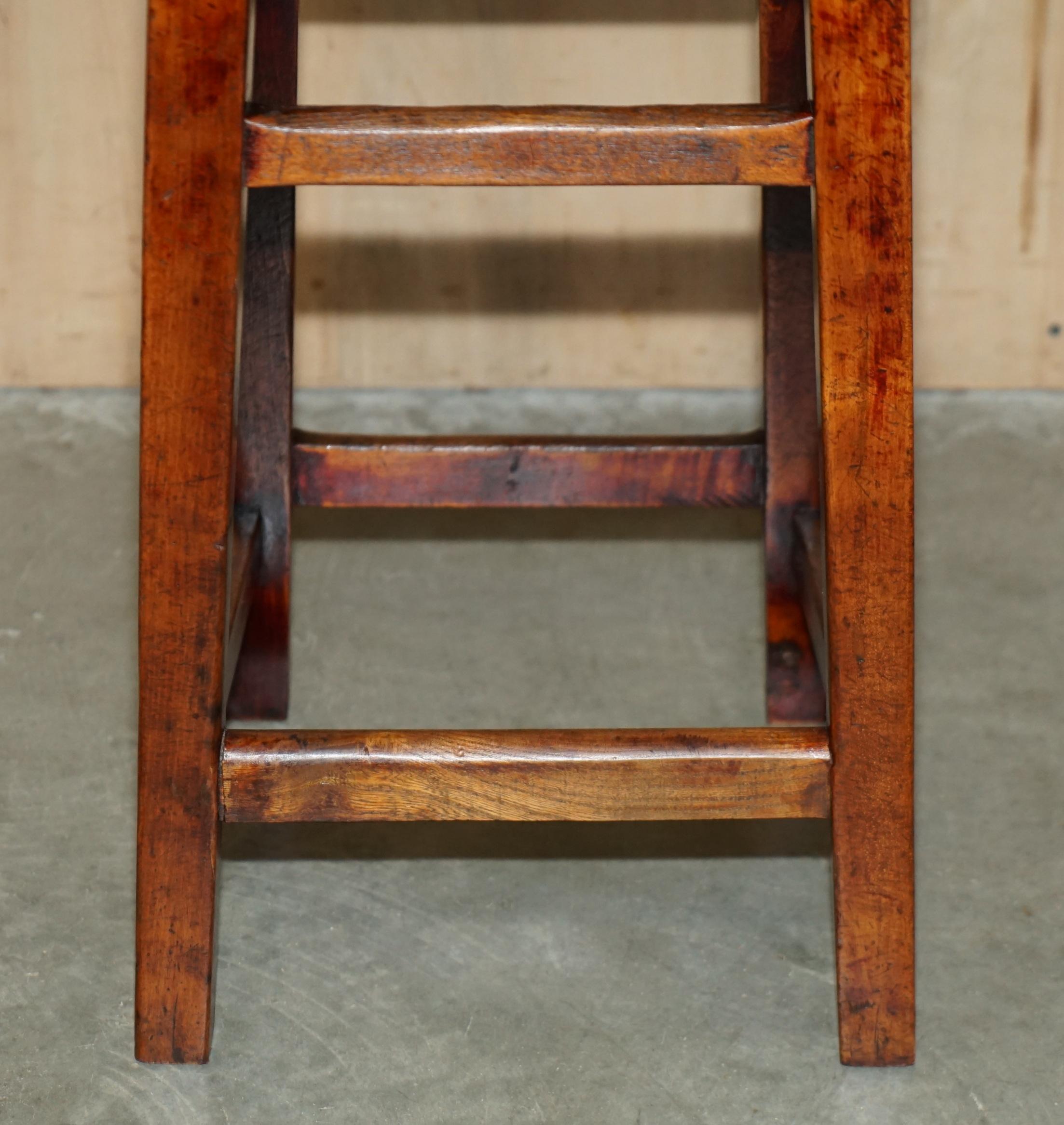 Fruitwood EXQUISITE CIRCA 1880 HAND MADE FRUiTWOOD DRAFTSMAN ARTIST STOOL STUNNING PATINA For Sale