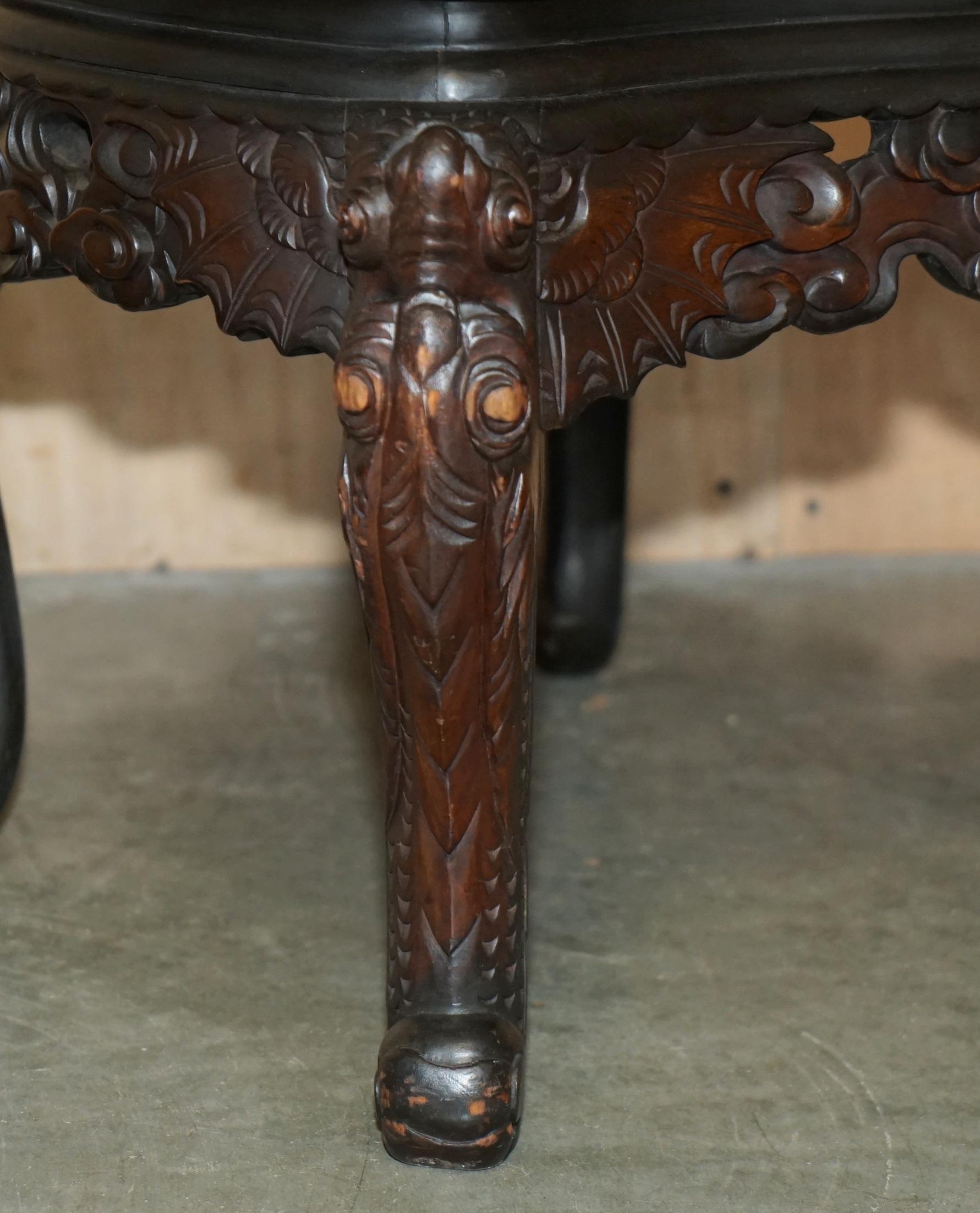EXQUISITE CIRCA 1880 ARMCHAiR DE DRAGON CHINOIS EN BOIS CARACTERE DYNASTIQUE DE LA VILLE DE QING en vente 5
