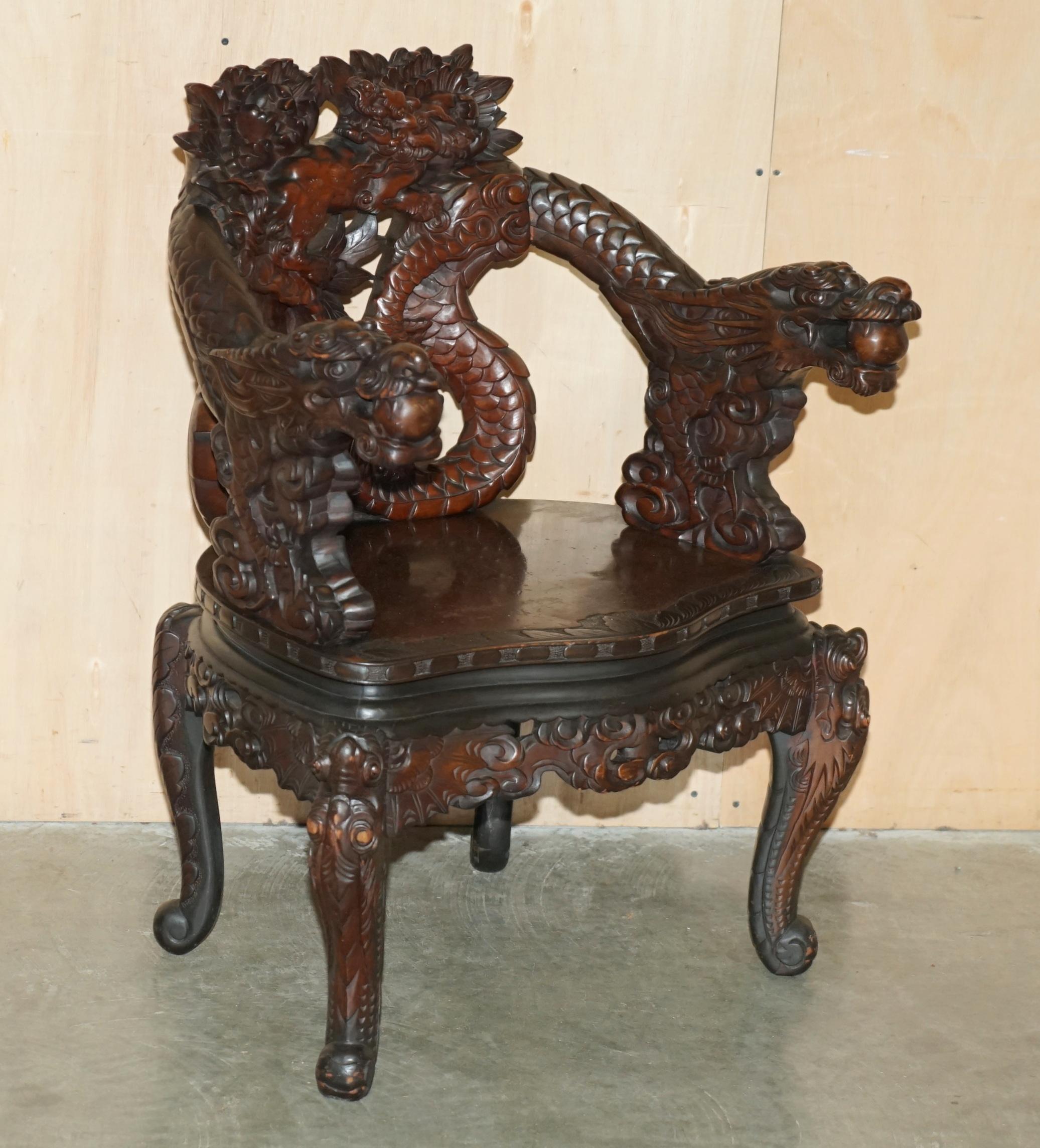 Royal House Antiques

Royal House Antiques is delighted to offer for sale this stunning original Chinese Export circa 1880-1900 hand carved Rosewood armchair with oversized curled Dragon

Please note the delivery fee listed is just a guide, it
