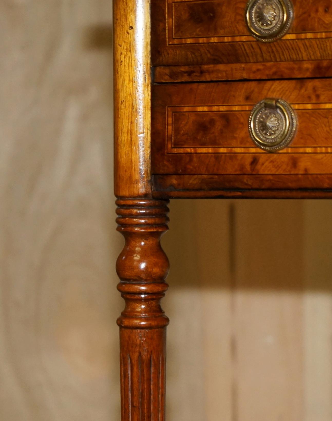 Elm EXQUISITE CIRCA 1920 BURR ELM & SATiNWOOD FRENCH POLISHED RESTORED CONSOLE TABLE For Sale