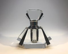 Exquisite, Classic Art Deco Black Crystal Perfume Bottle Flacon