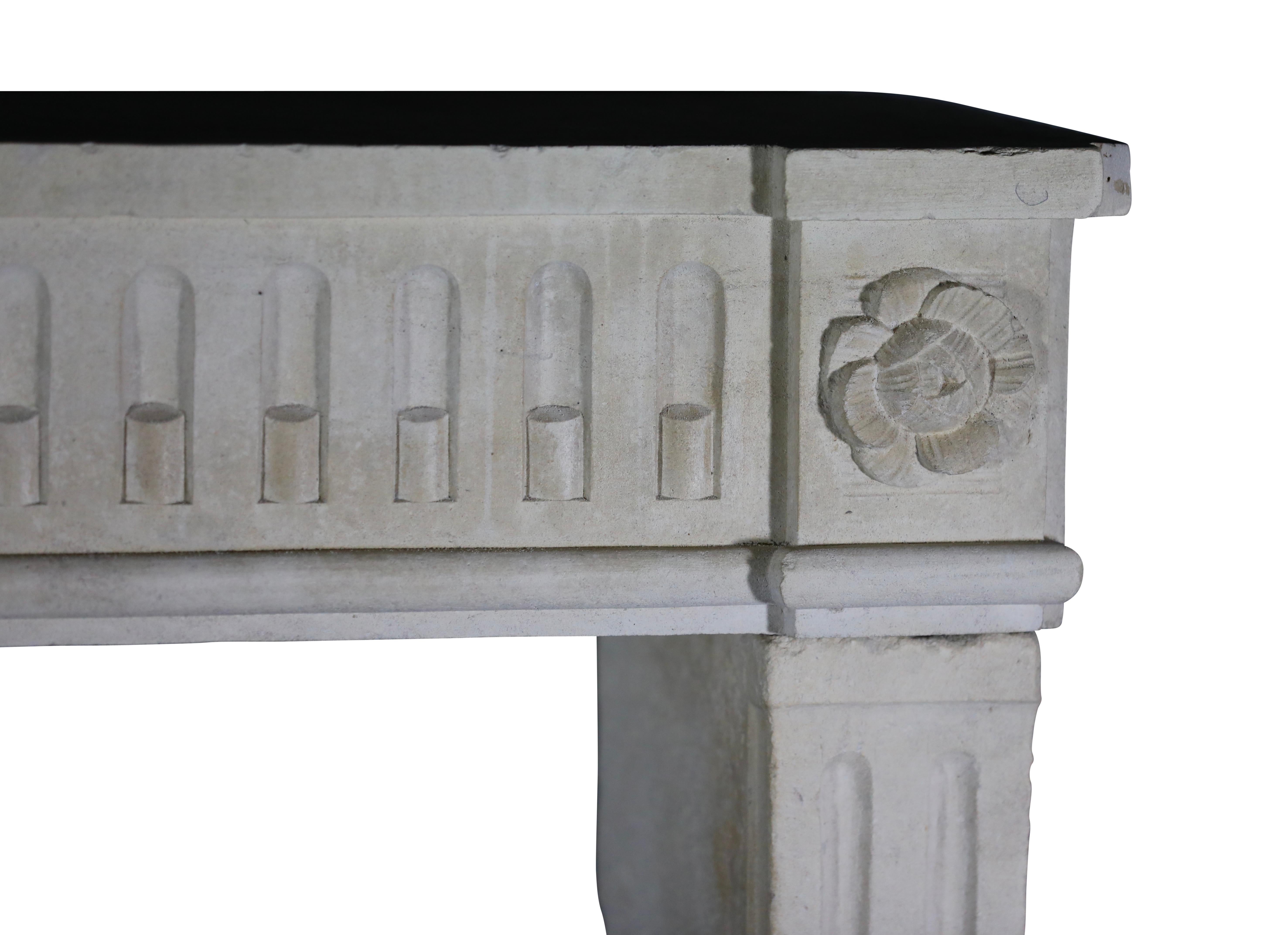Exquisite Classic French Antique Limestone Fireplace Surround For Sale 4