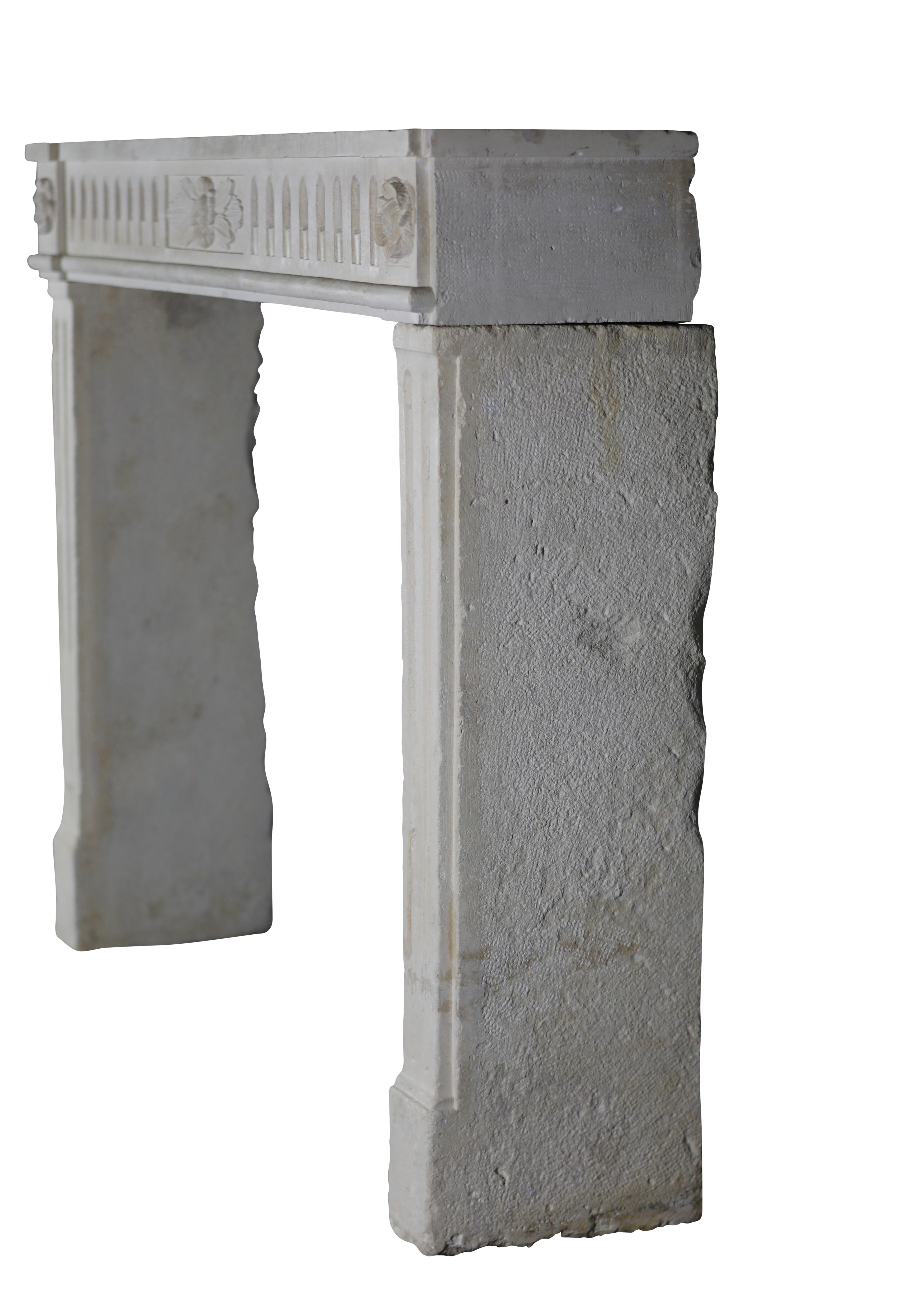 Exquisite Classic French Antique Limestone Fireplace Surround For Sale 8