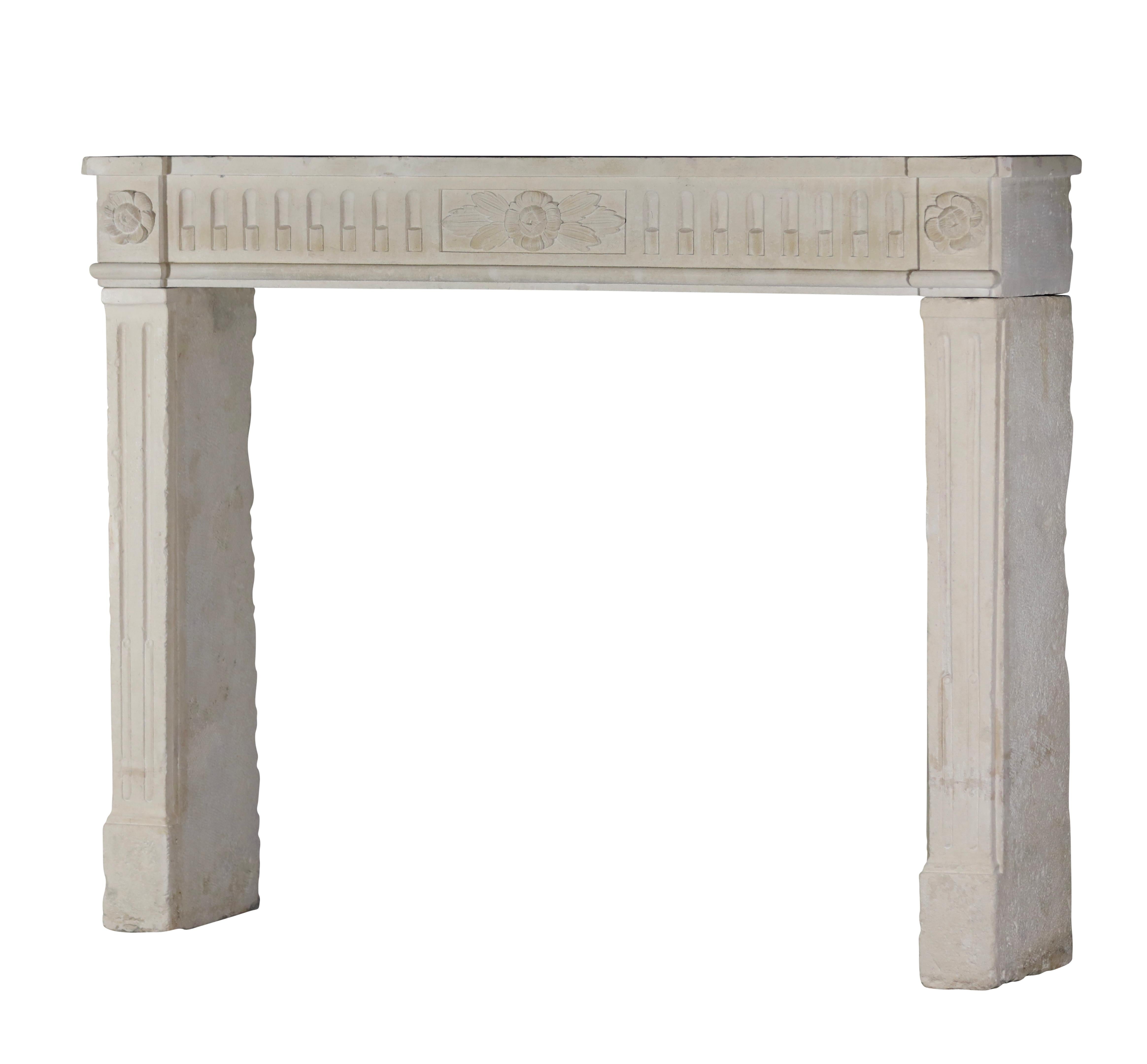 Exquisite Classic French Antique Limestone Fireplace Surround For Sale 9